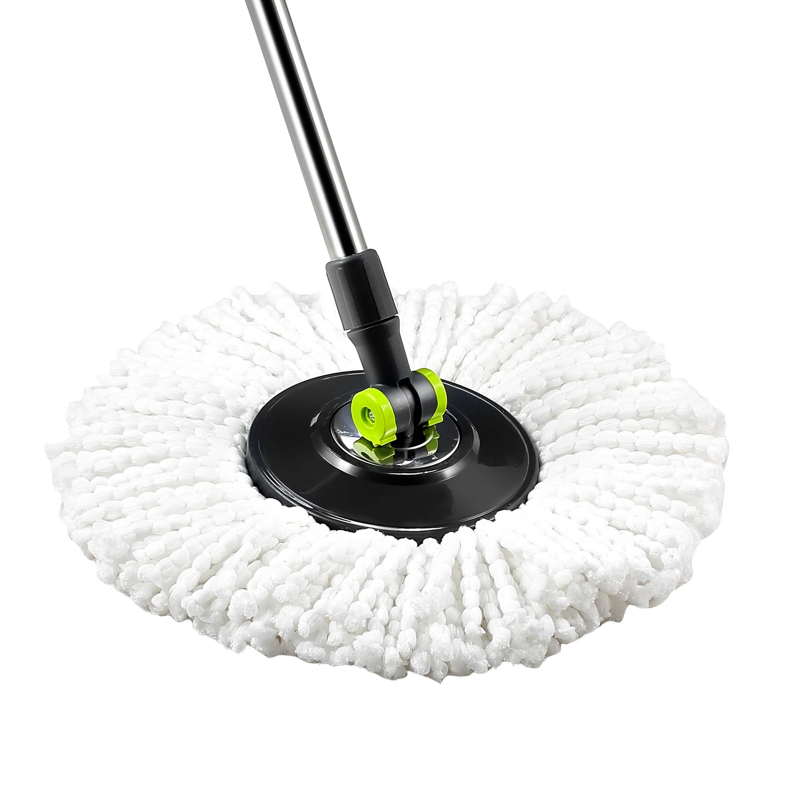 8 Dr FUSSY 360 Degree Spin Floor Mop Bucket System with 4 Extra Microfiber Heads, 8 of 8