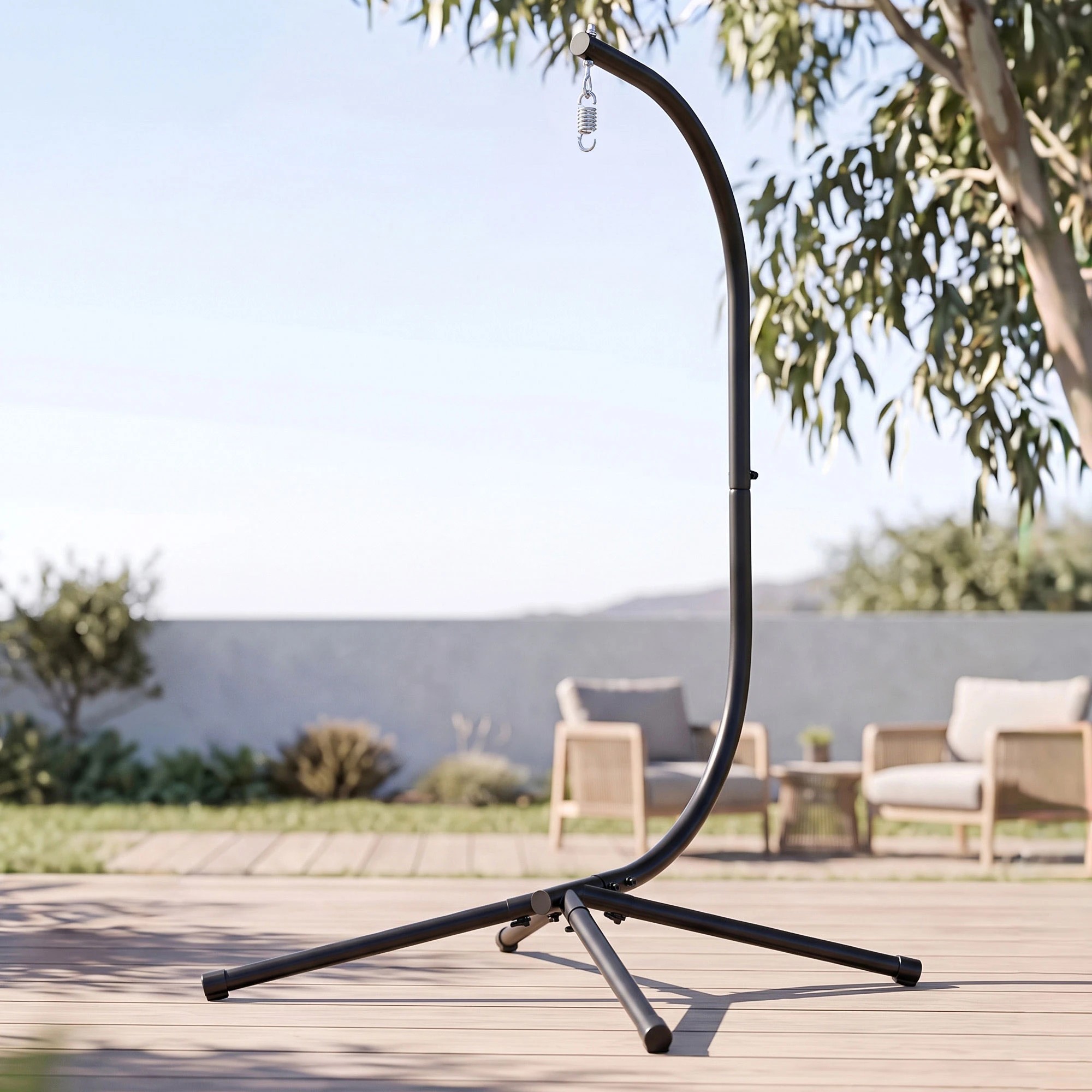 8 Gardeon Hammock Stand 120cmx195cm Metal Frame for Hanging Hammock Chairs Outdoor Furniture 150kg Capacity - Black, 8 of 8