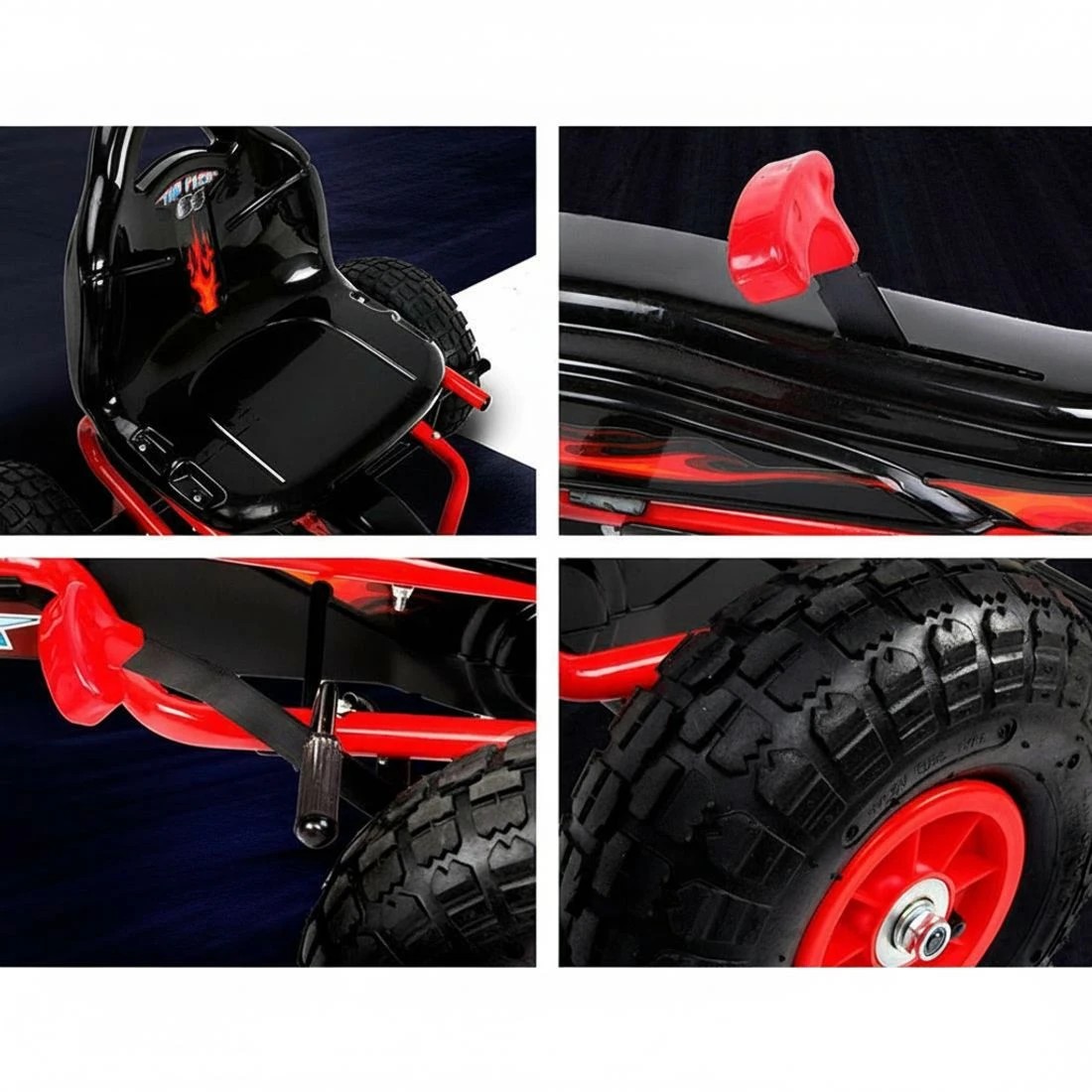 5 Rigo Kids Pedal Go Kart Ride On Toys Racing Car Rubber Tyre - Red, 5 of 6