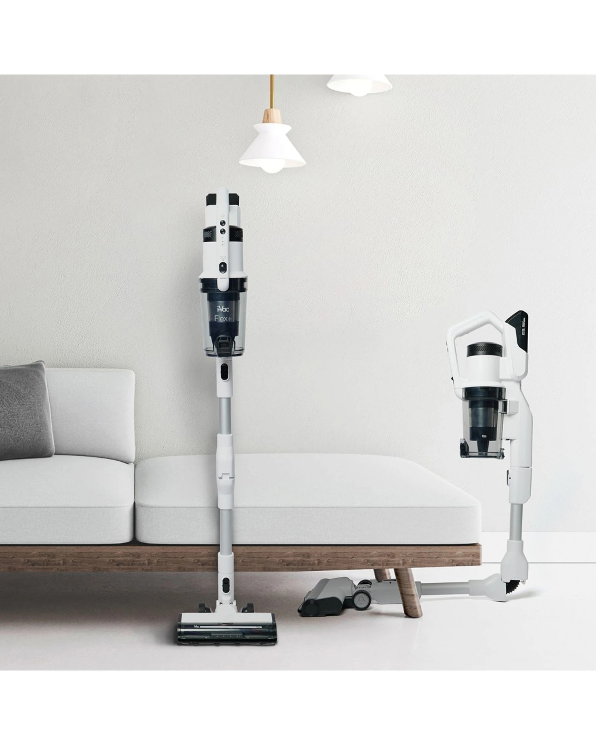 4 IVac Flex Plus Stick Vacuum With Empty Station 60 Min Runtime Home - White, 4 of 4