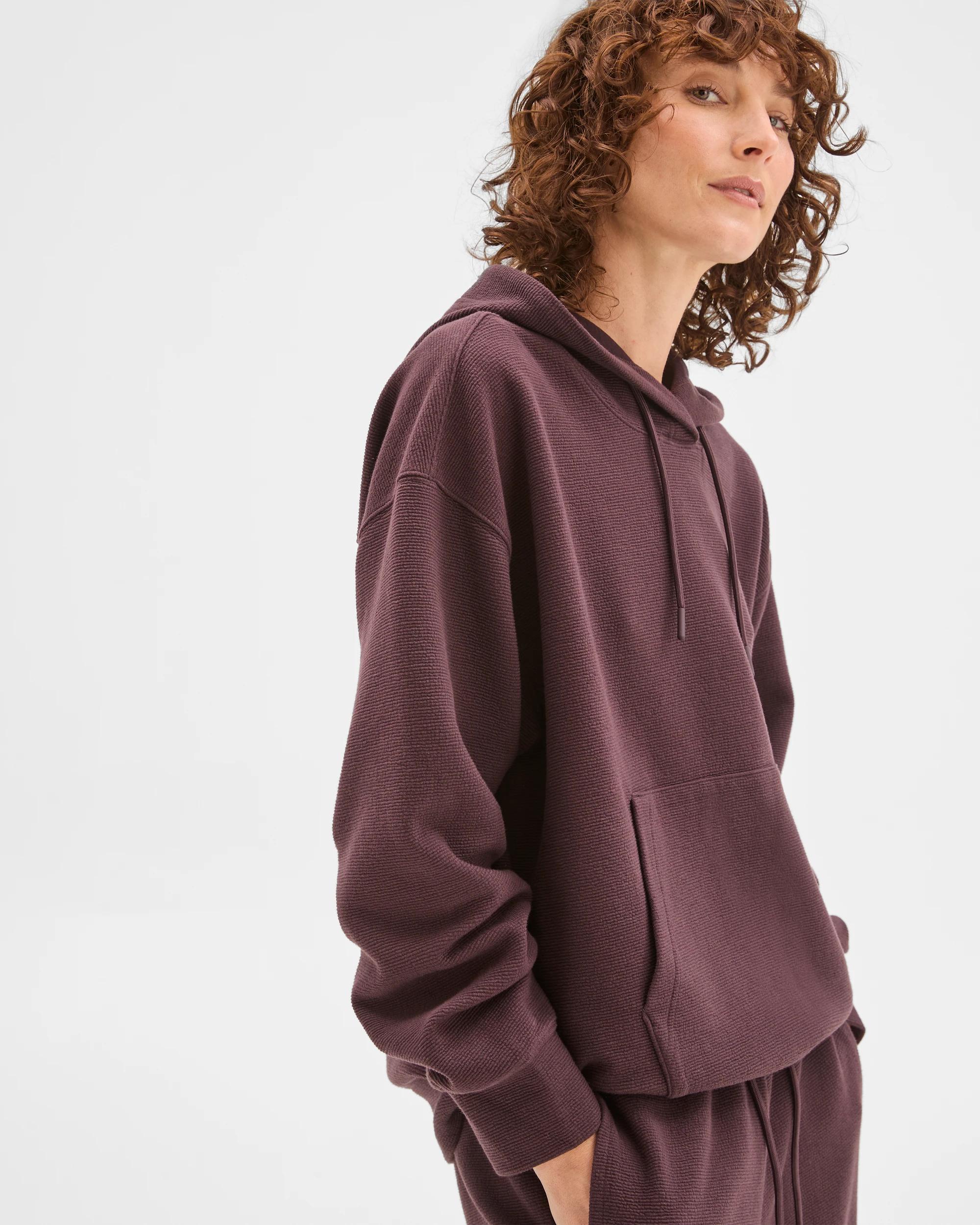 4 Target Active Active Australian Cotton Blend Crinkle Hoodie RAISIN, 4 of 7