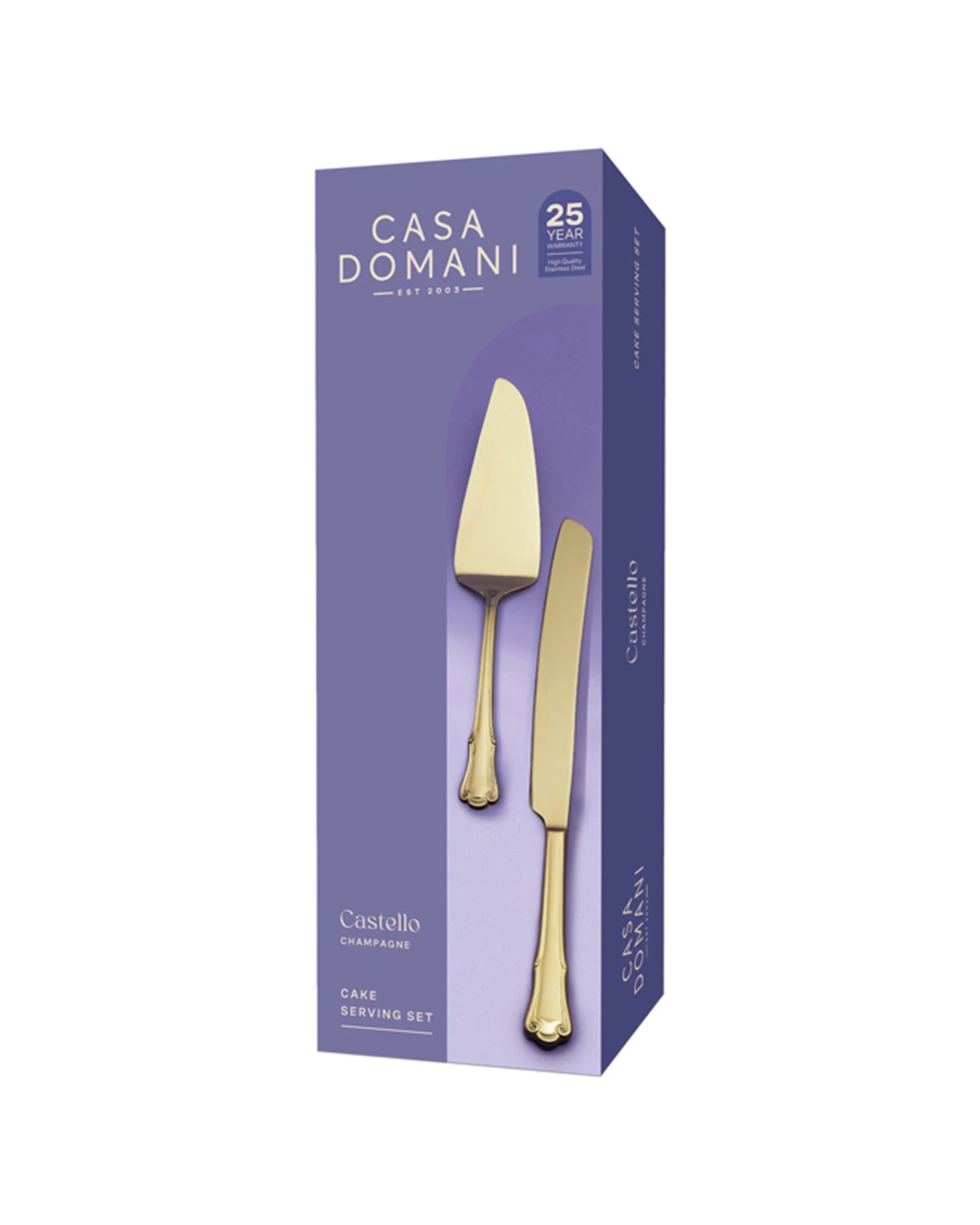 2 Casa Domani Castello 2-Piece Cake Serving Set, Gold Stainless Steel - Gold, 2 of 3