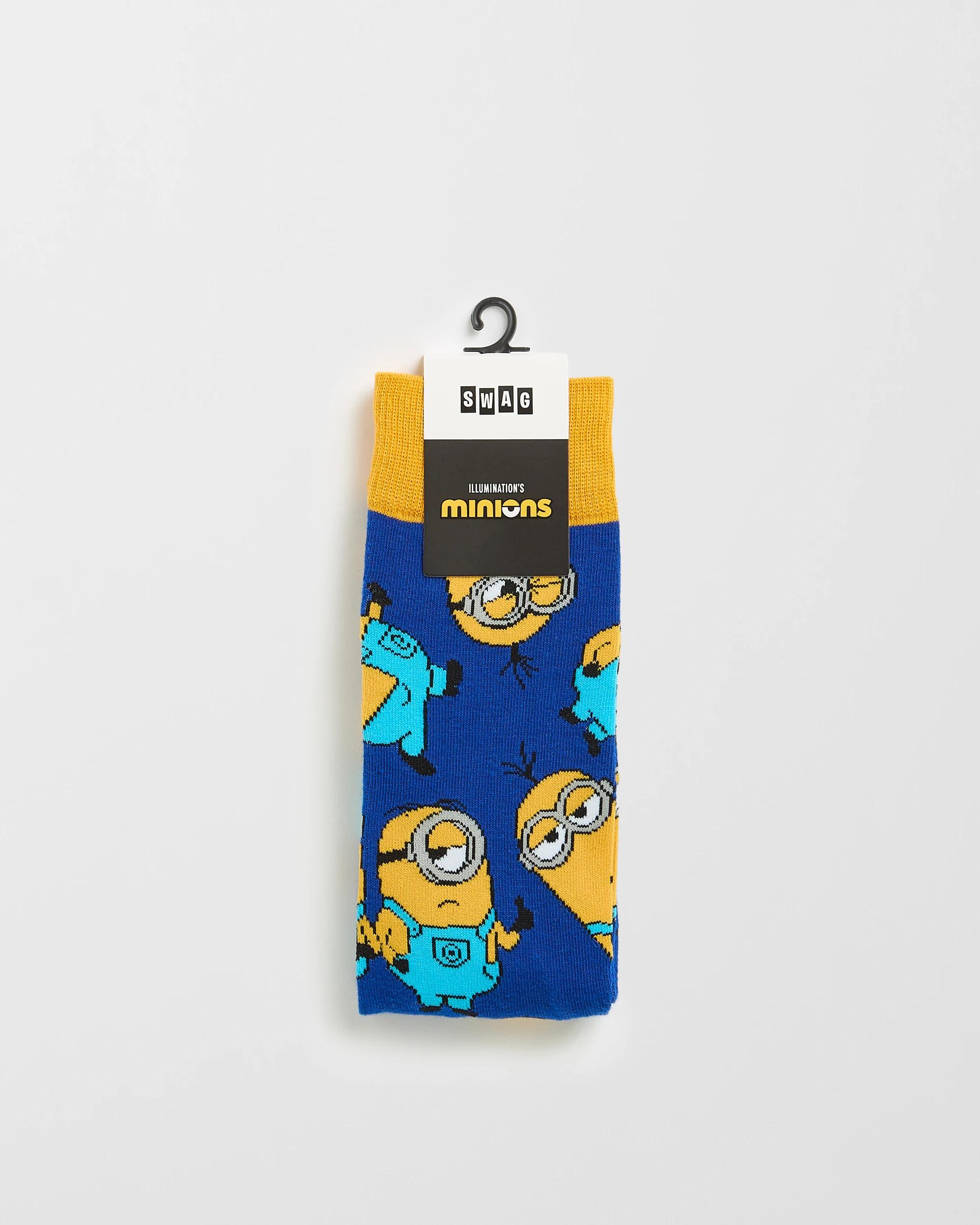 3 Swag Licensed Crew Socks - Minions BLUE, 3 of 3
