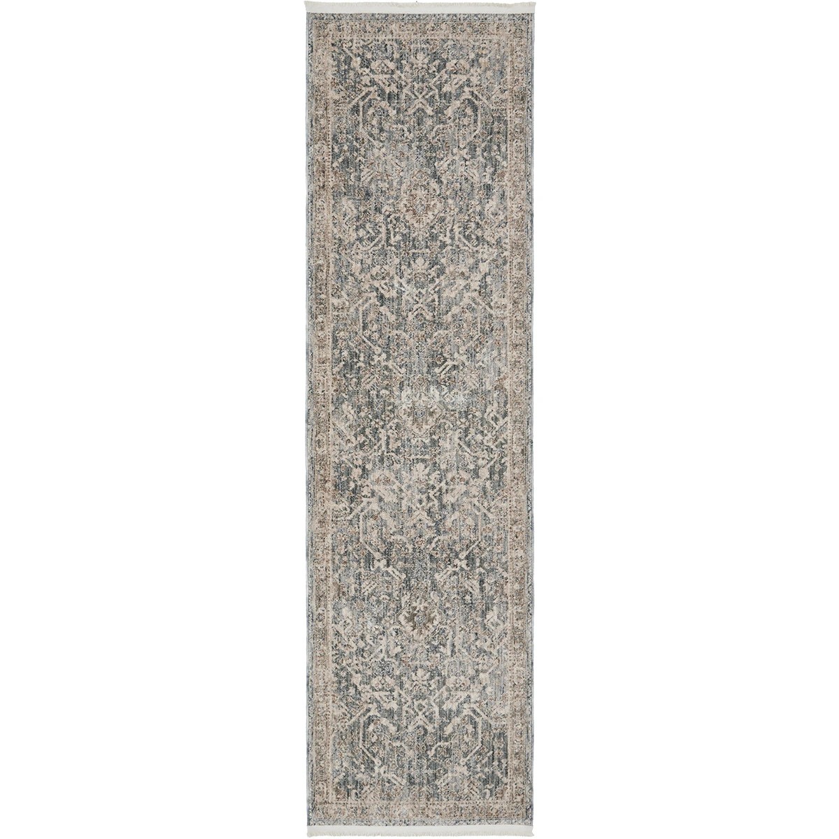 2 Common Ground Rugs Aegean Alvin 400x80cm - Large Runner Power Loomed Rug - Blue, 2 of 9