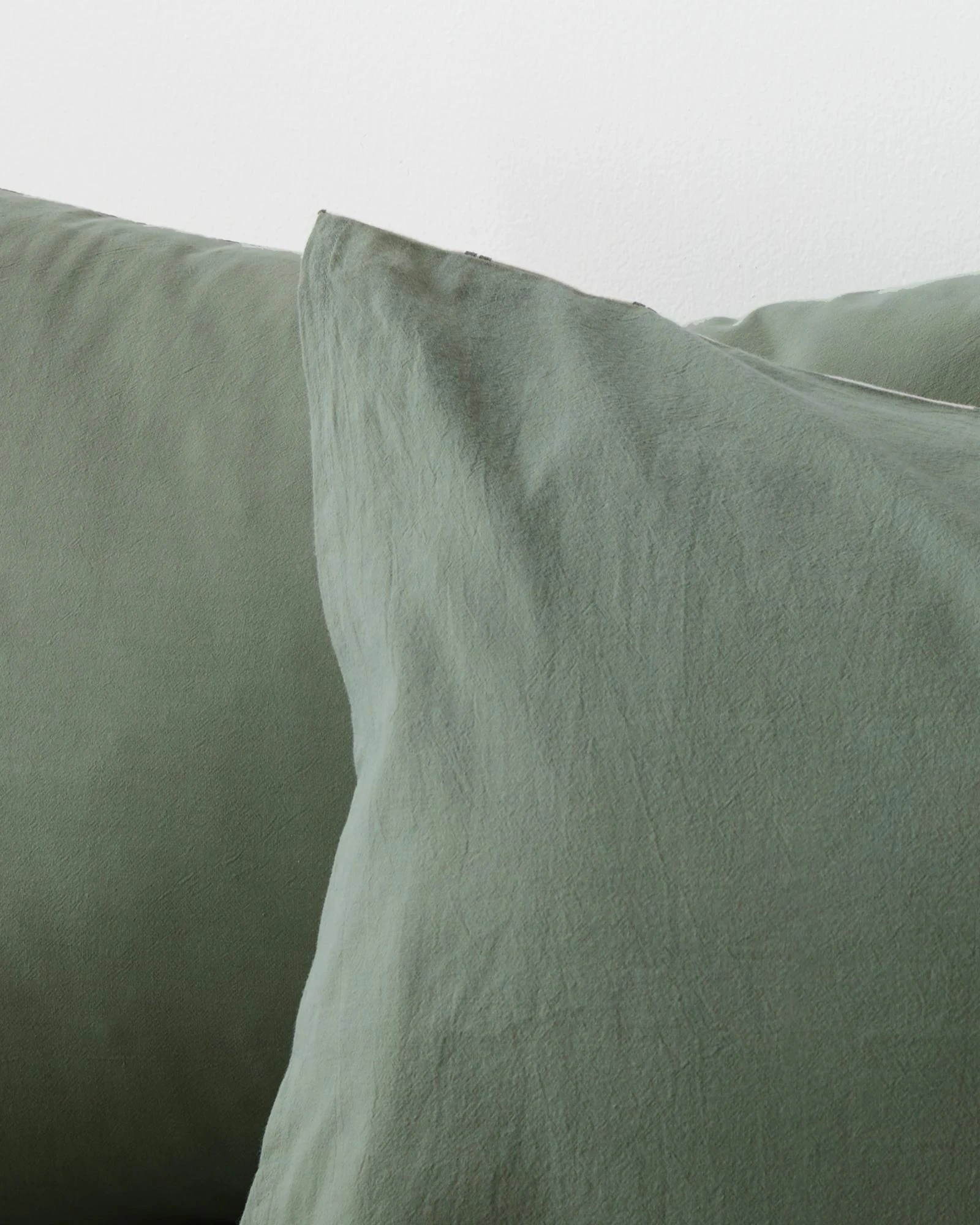 3 Arlo Stonewash Stripe 2 Pack Pillowcases - Queen Bed - Green, 3 of 4