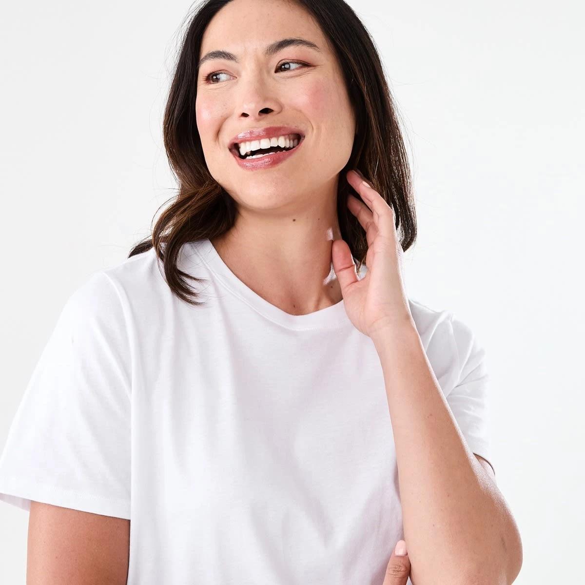 4 Short Sleeve Australian Cotton T-shirt WHITE, 4 of 5