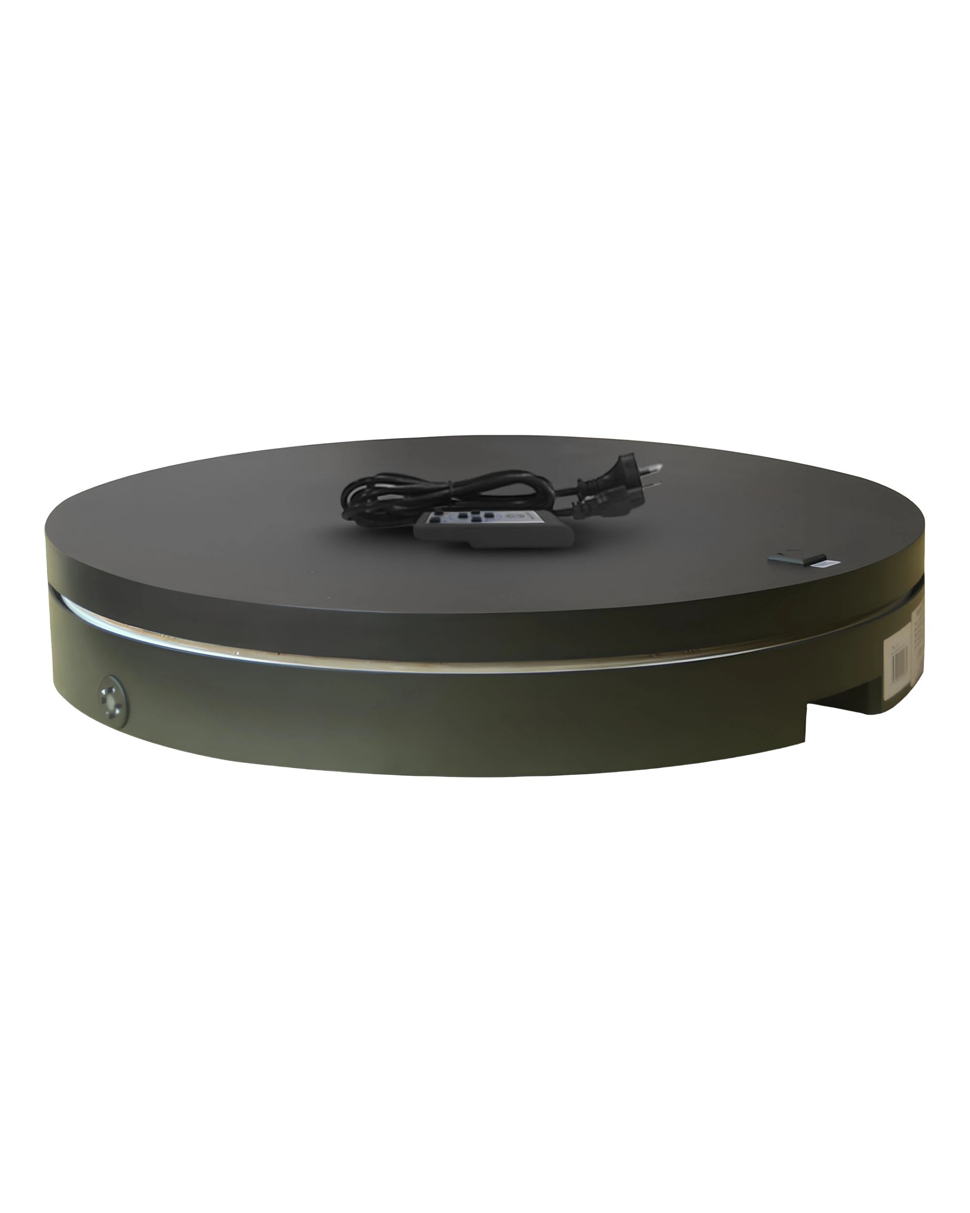 1 Christabelle 80cm 200kg Commercial Electric Shop Display Rotating Turntable Platform with Power Outlet - Black, 1 of 4
