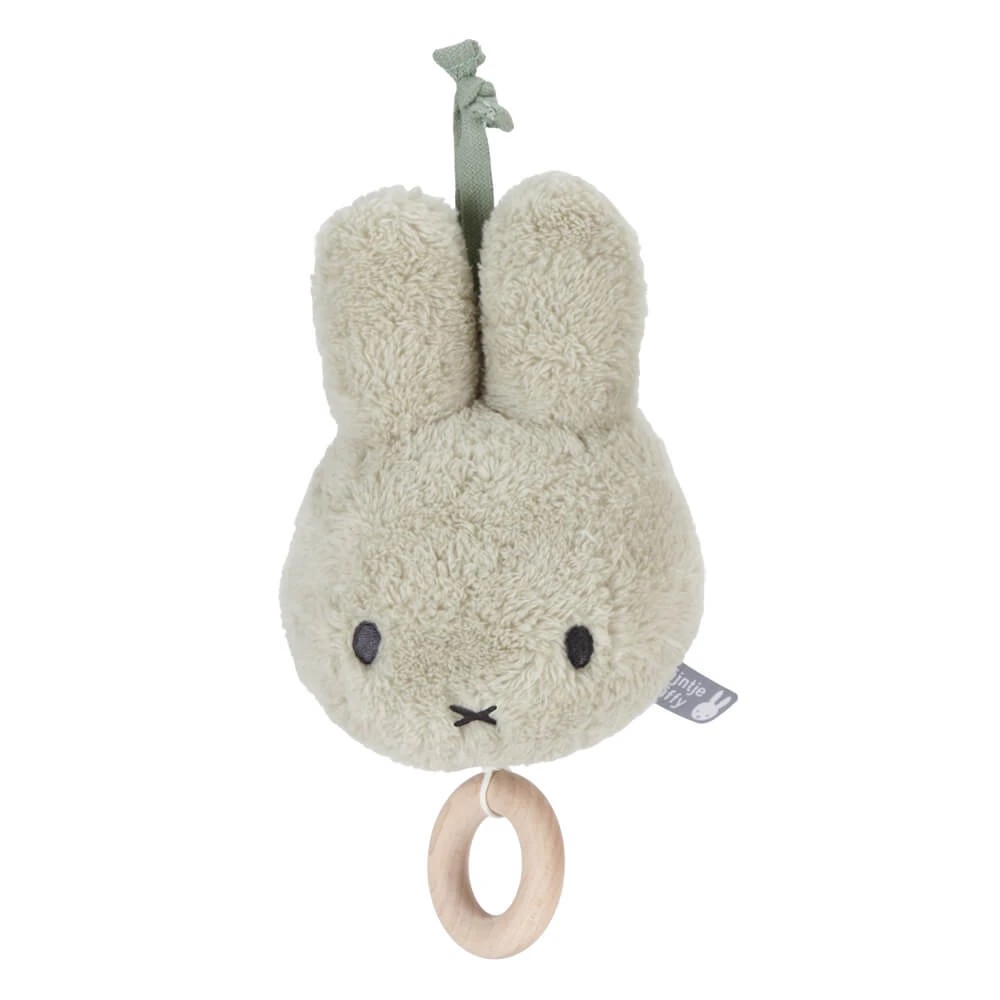 3 Miffy - Fluffy Green Miffy Head, Baby Musical Soothing Toy, Ages 0+, 16cm Height - Green, 3 of 4