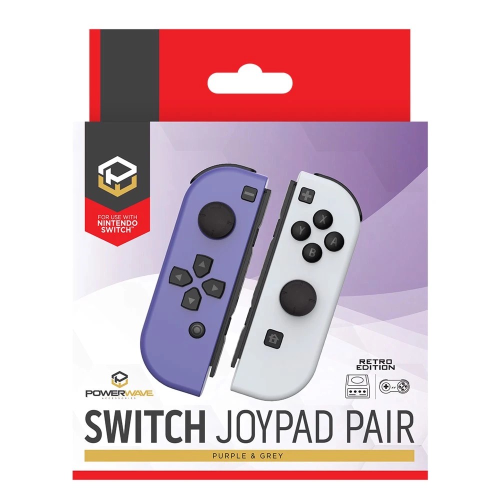 4 Powerwave Nintendo Switch Joypad Pair Retro Purple & Grey - Multi, 4 of 4