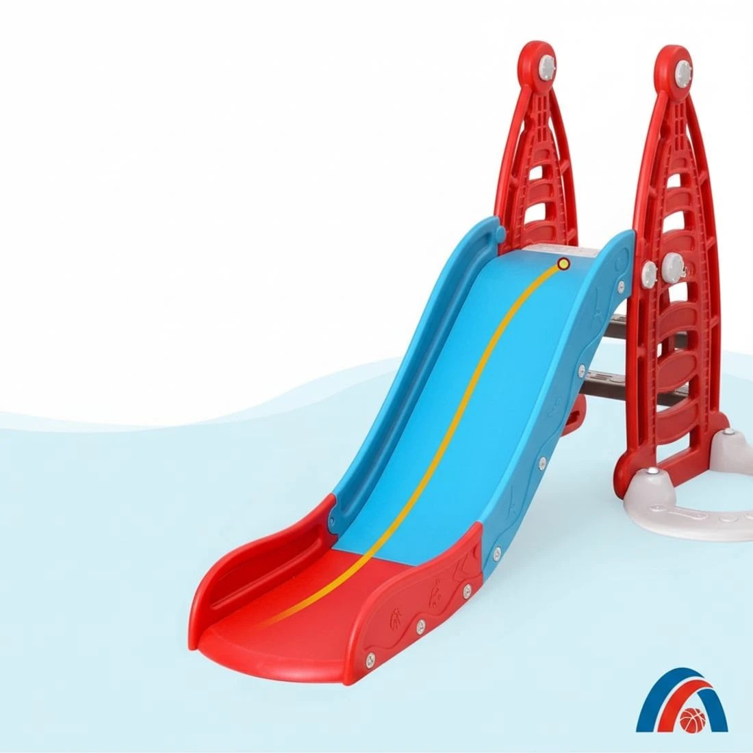 5 Keezi Kids Slide Swing Set Basketball Hoop Rings Football Outdoor Toys 140cm - Multi, 5 of 5