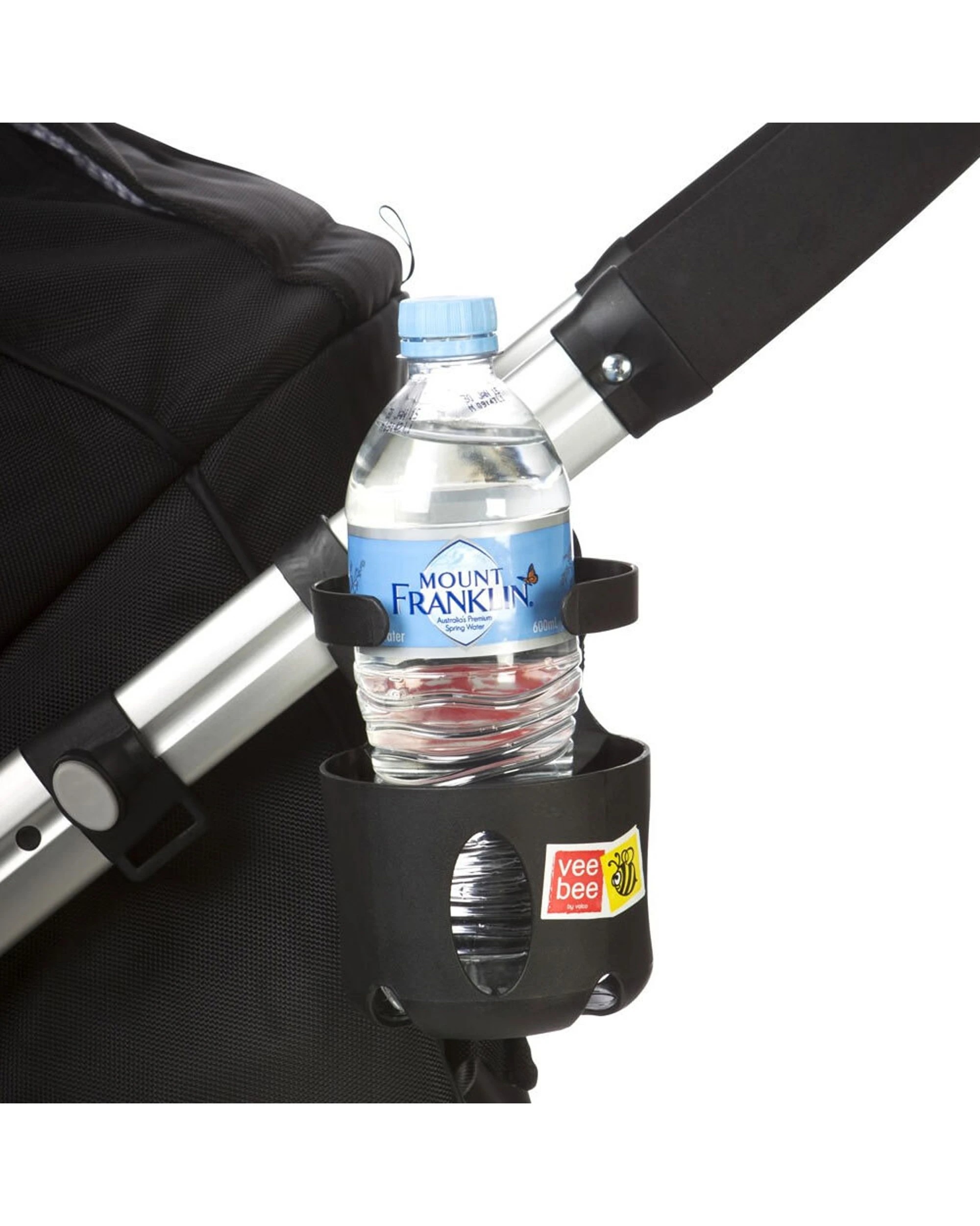 3 VeeBee Pram Stroller Cup Bottle Universal Holder Up To 1.5L Auto Leveller. - Black, 3 of 3