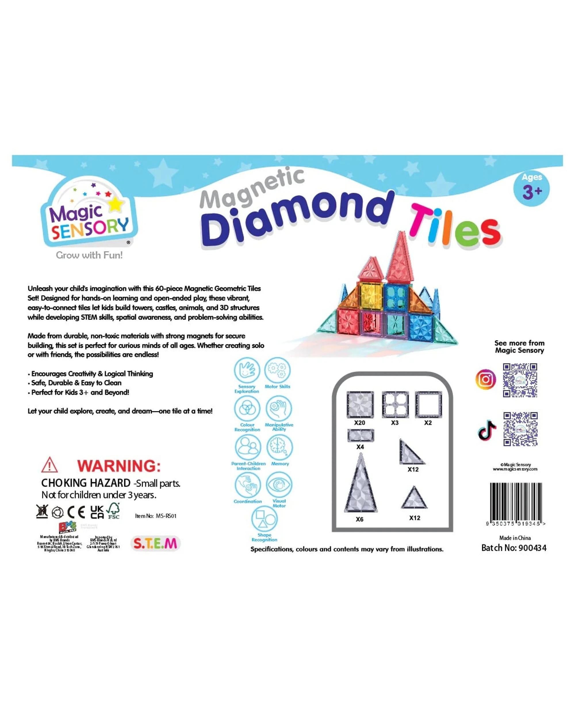 7 Magic Sensory Magnetic Diamond Tiles 60 Piece Set, 7 of 10