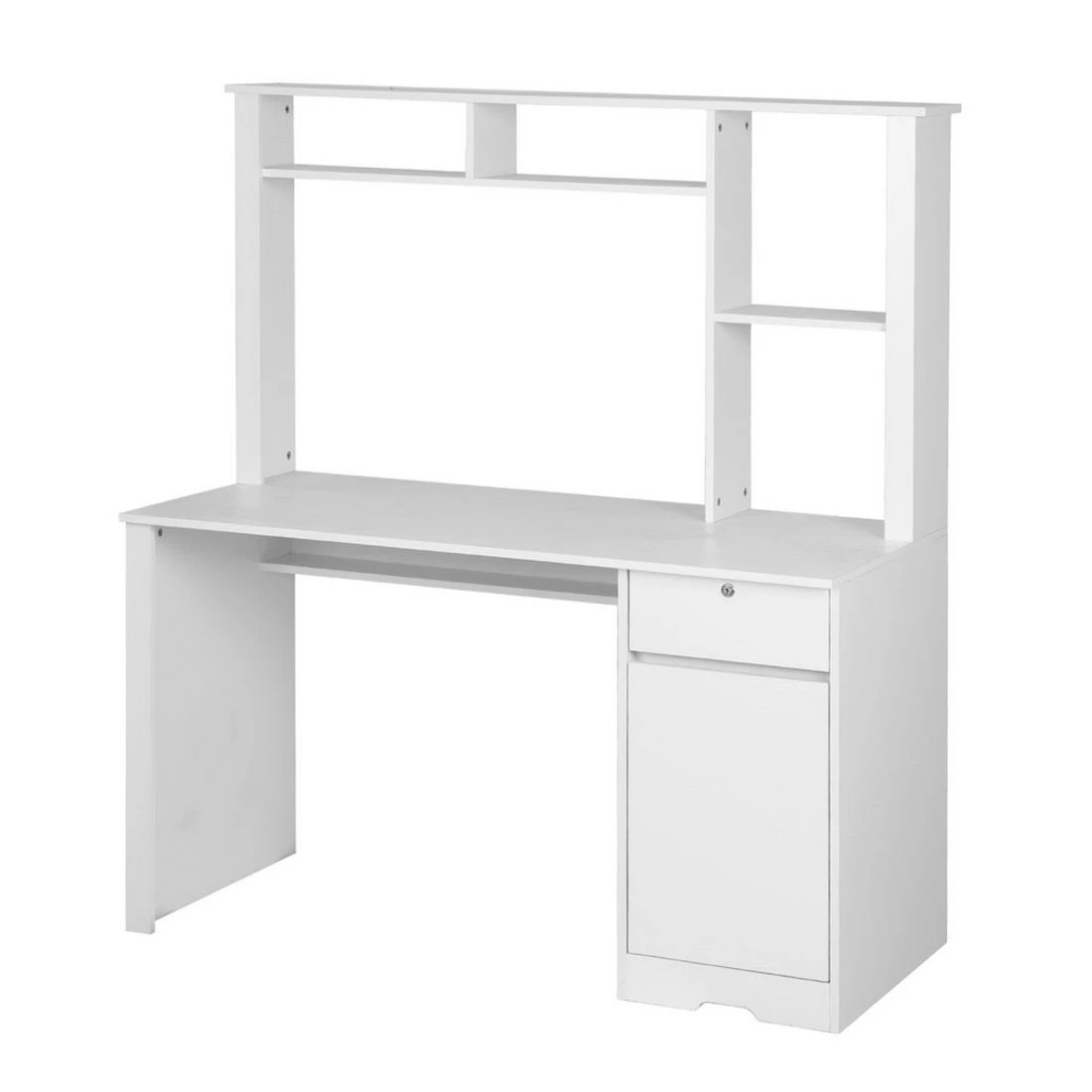 1 Artiss Computer Desk Office Study Desks Table Drawer Bookshelf Cabinet - White, 1 of 4