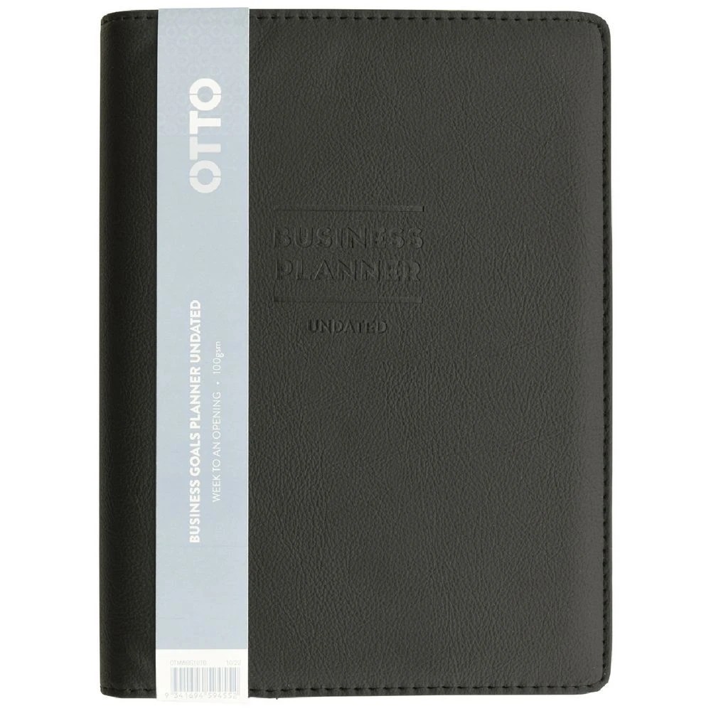 1 Otto Undated Medium Week-to-View Goal Planning Diary Black, 1 of 9