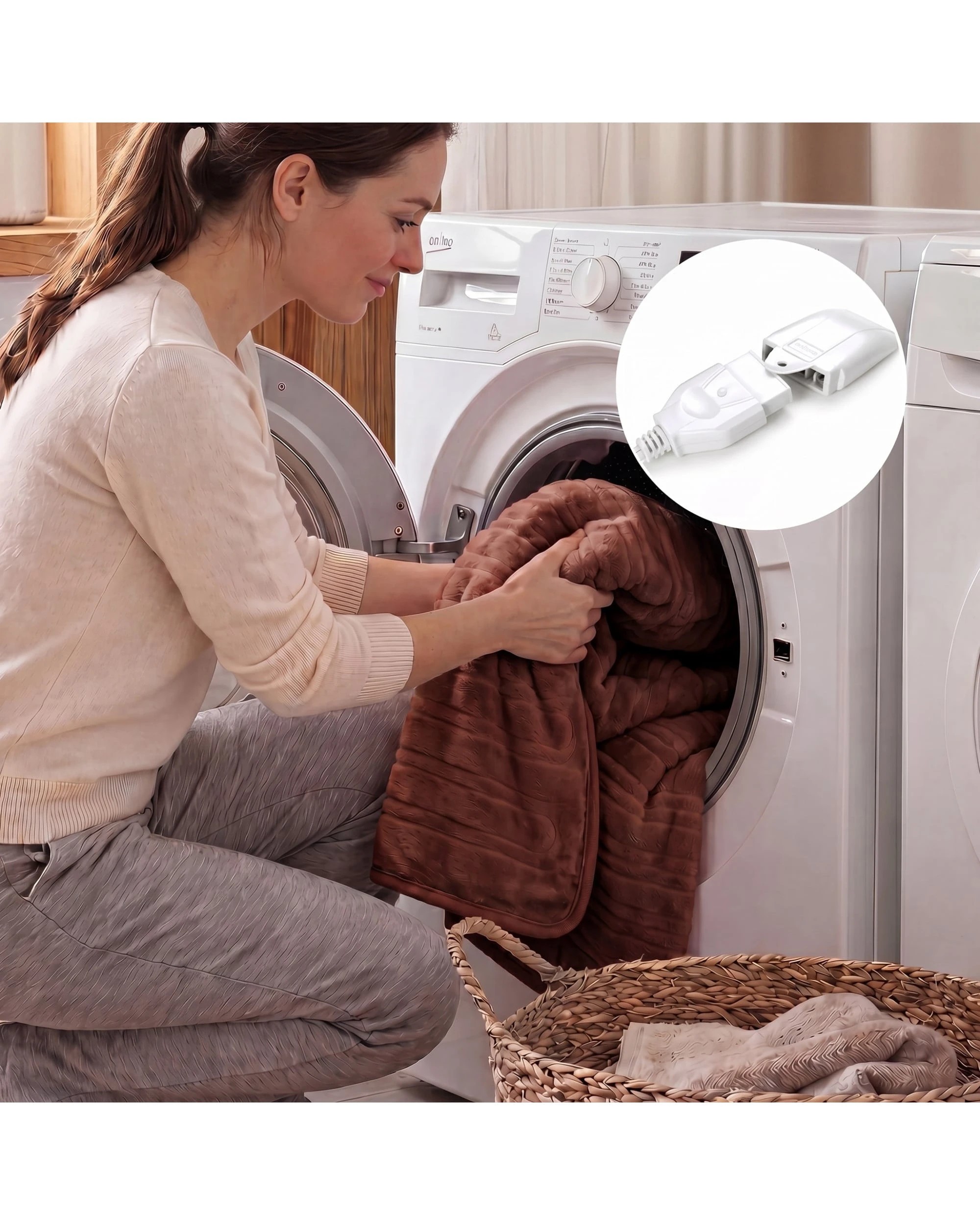 5 Laura Hill Electric Heated Blanket Throw Soft Coral Fleece 9 Heat Settings Machine Washable - Brown, 5 of 8