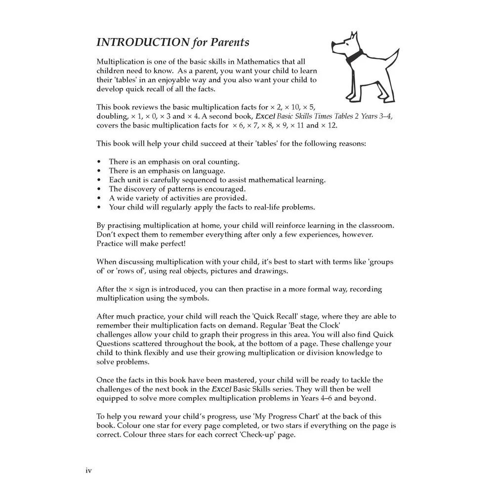 3 Excel Basic Skills Times Tables Book 1 Year 2-3, 3 of 7