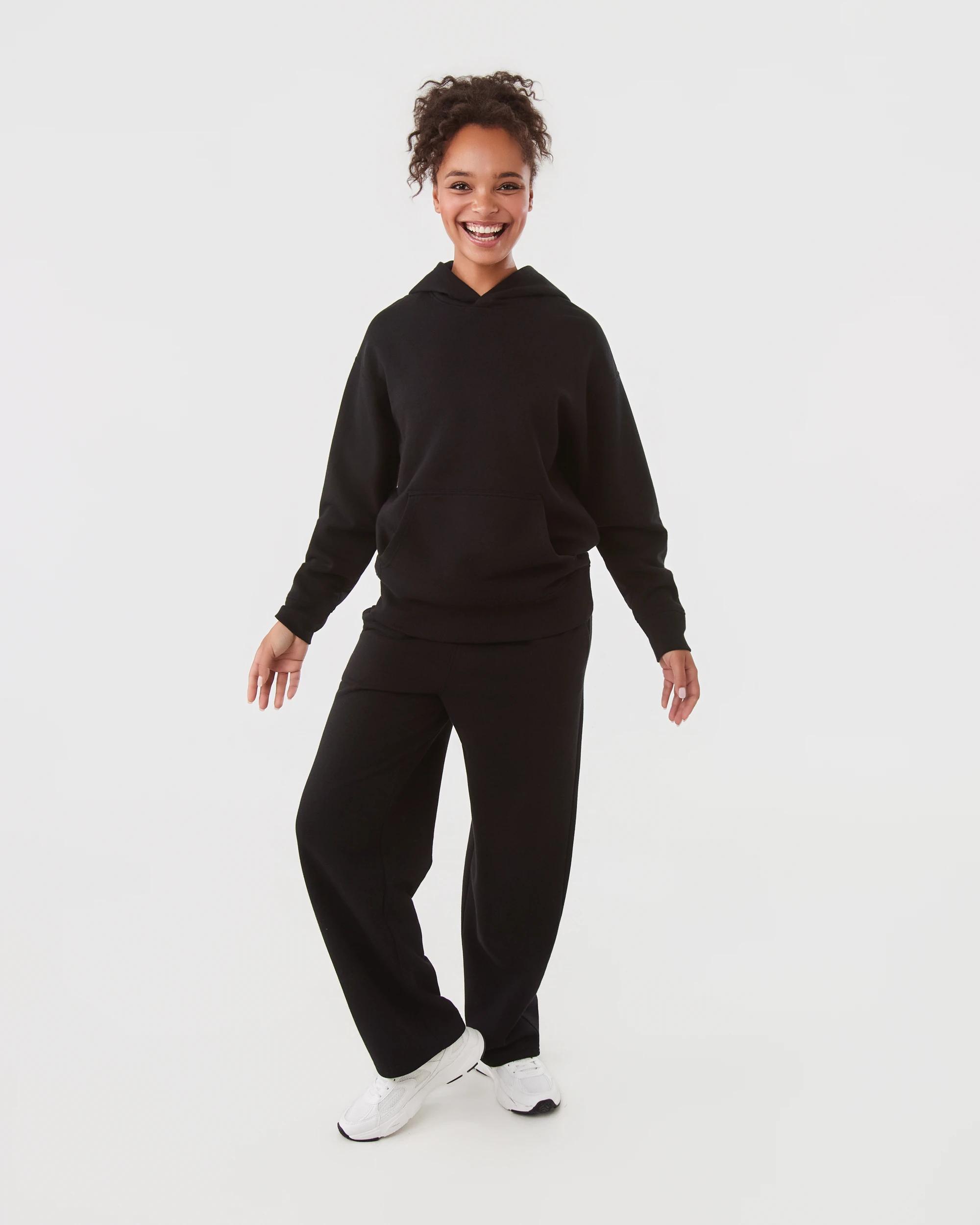 2 Active Womens Essential Oversized Hoodie Black, 2 of 7