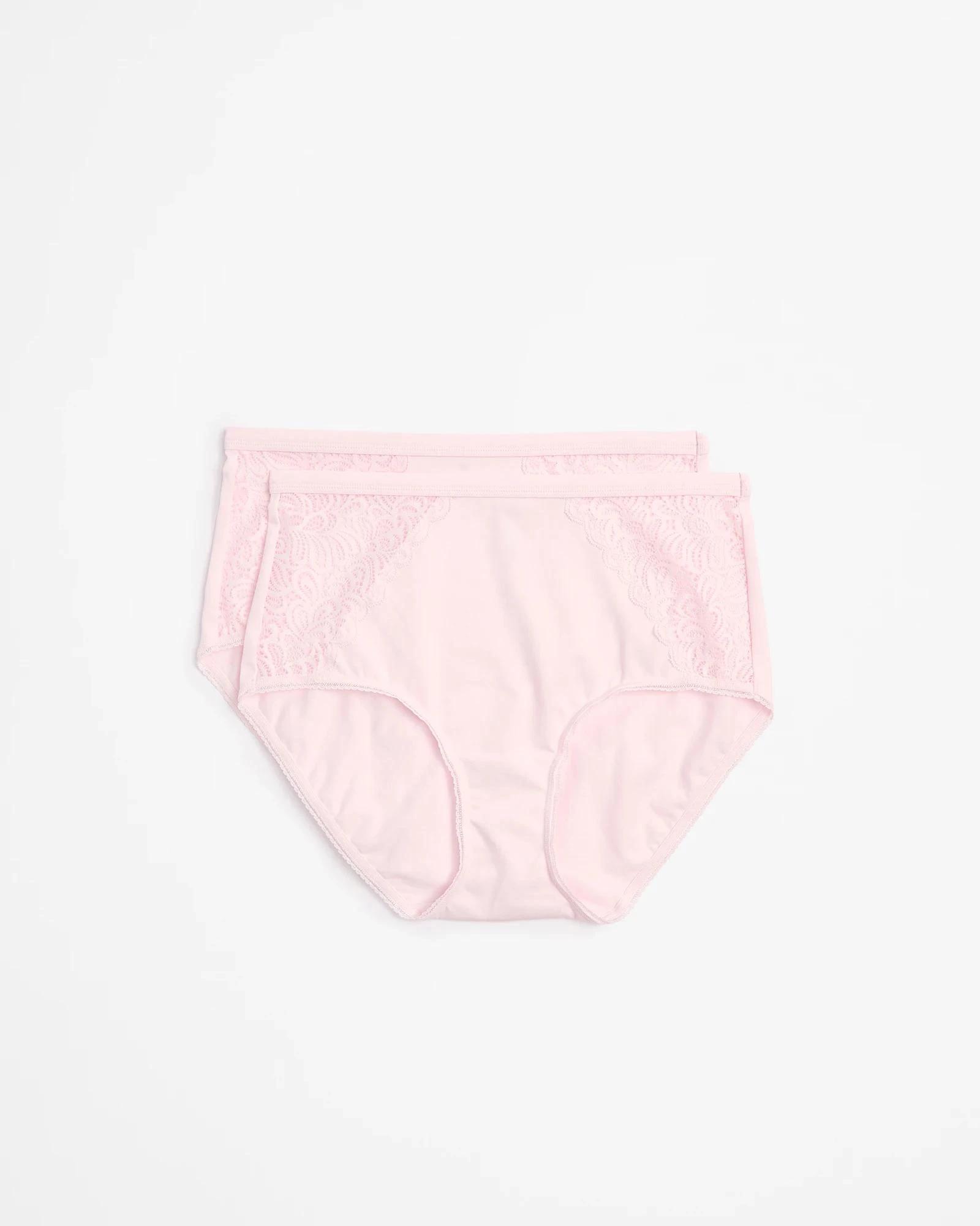 1 Target Woman Australian Cotton Blend Cotton and Lace Full Briefs BLUSHING PINK, 1 of 4