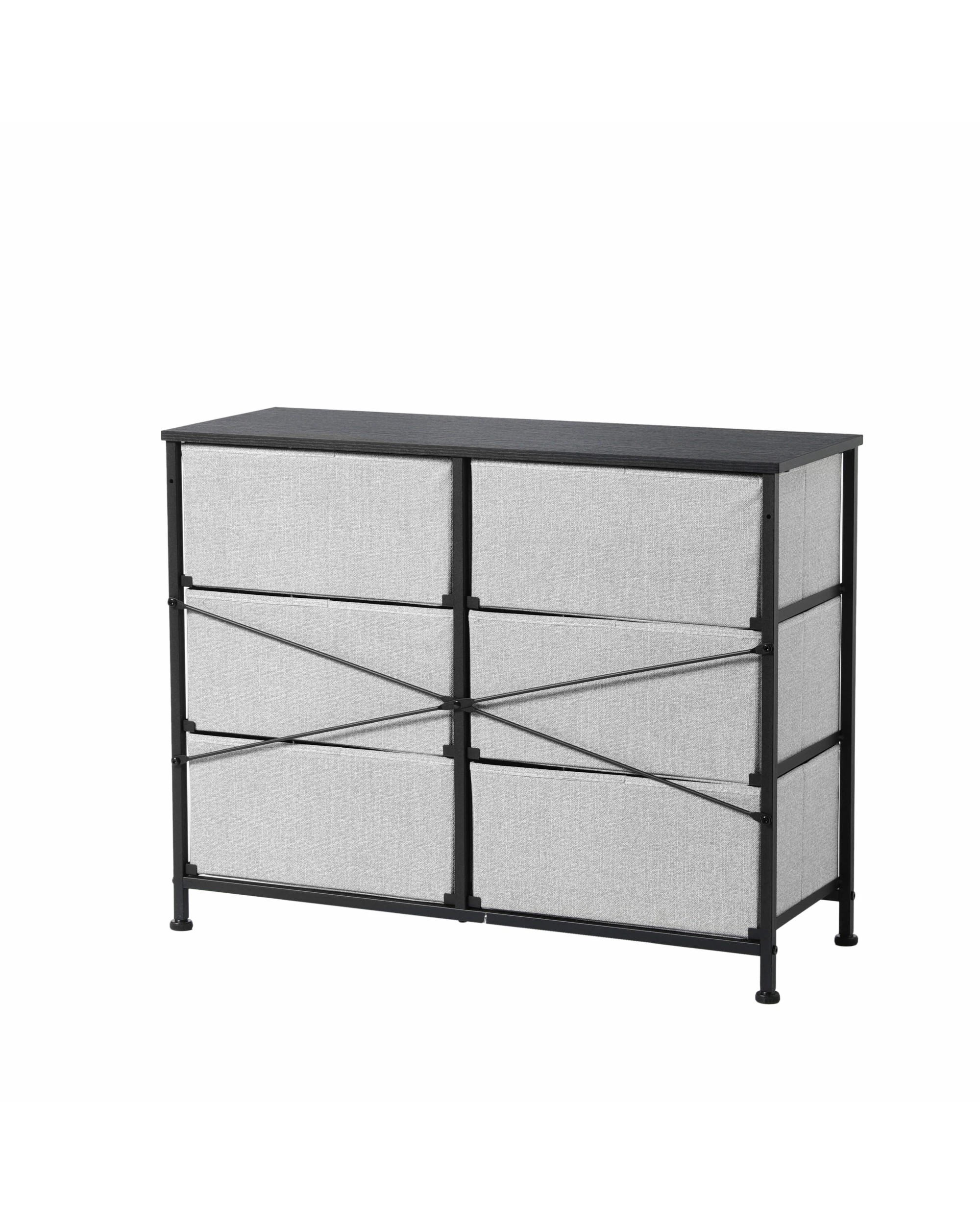 4 Sherwood Luna 6 Drawer Fabric Home Storage Dresser - Grey, 4 of 9