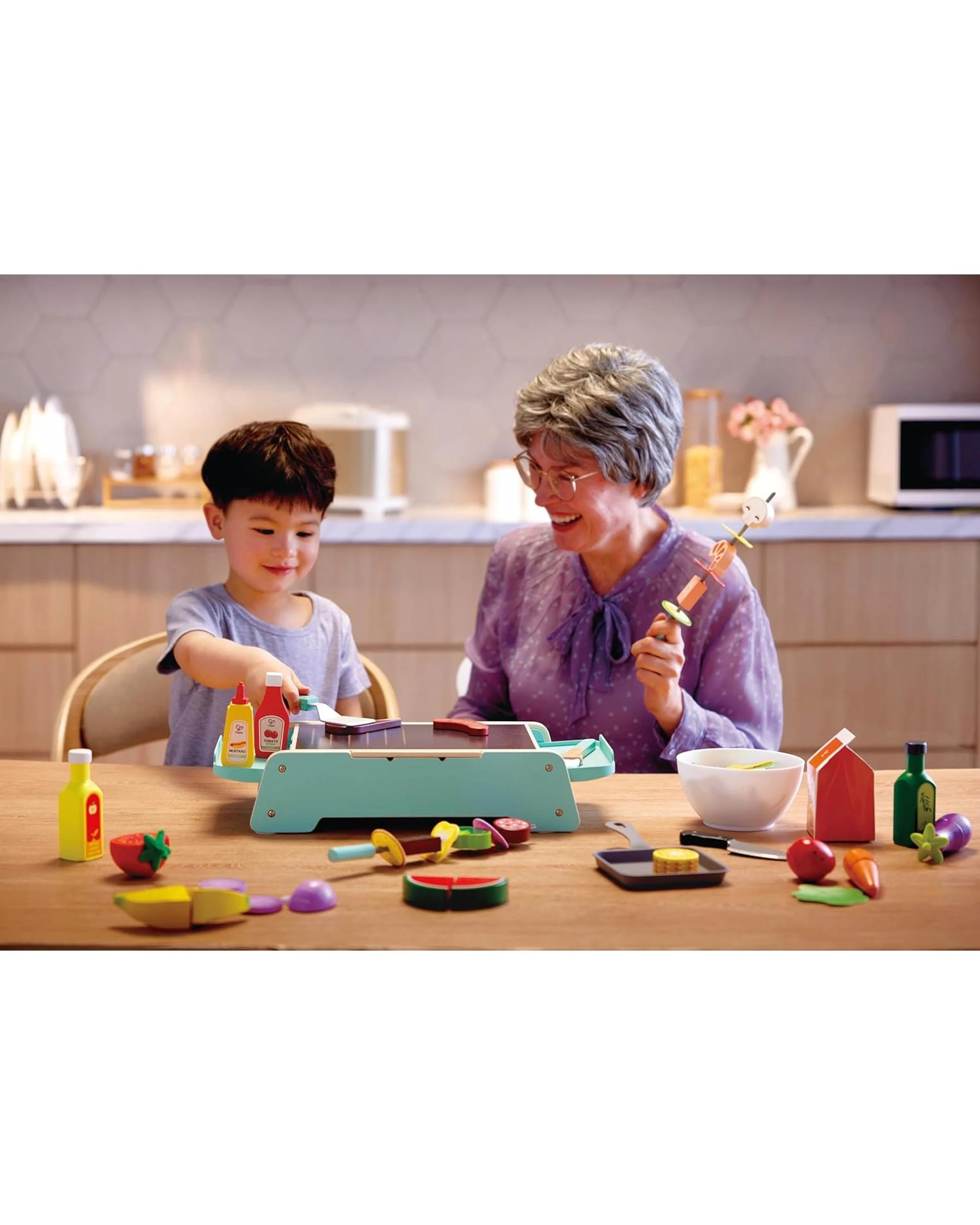 6 Hape Toys Hape Sizzling Griddle and Grill BBQ Playset, 6 of 6