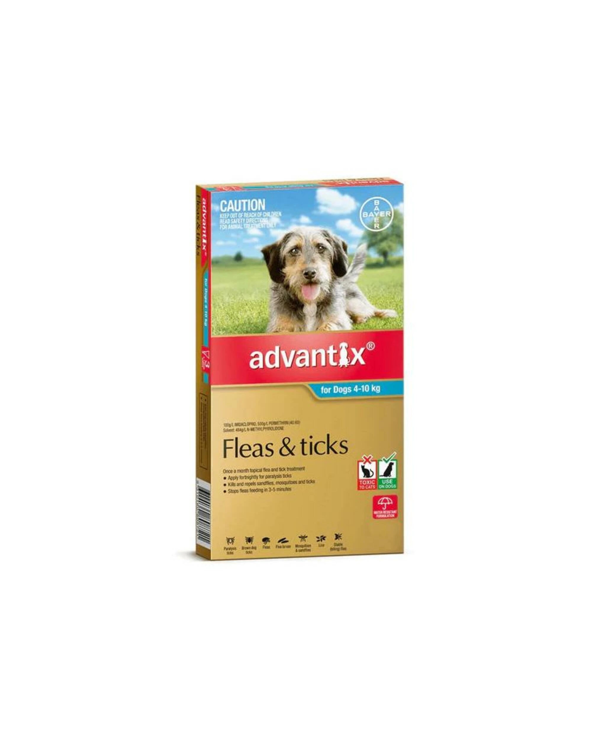 1 Advantix For Medium Dogs 4-10kg (Teal) 3 Pack, 1 of 1