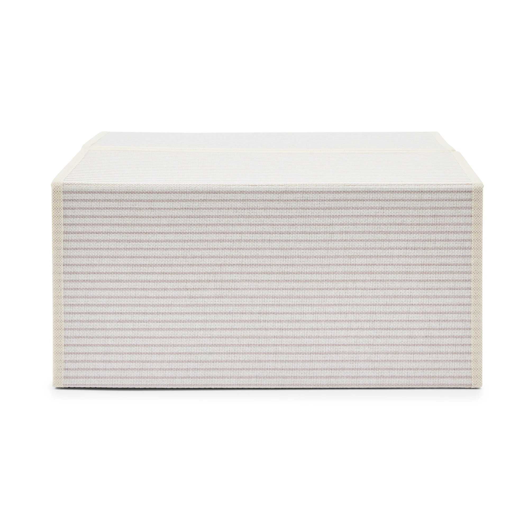 8 Linen Look Striped Bed Linen Box - Large, Beige, 8 of 10