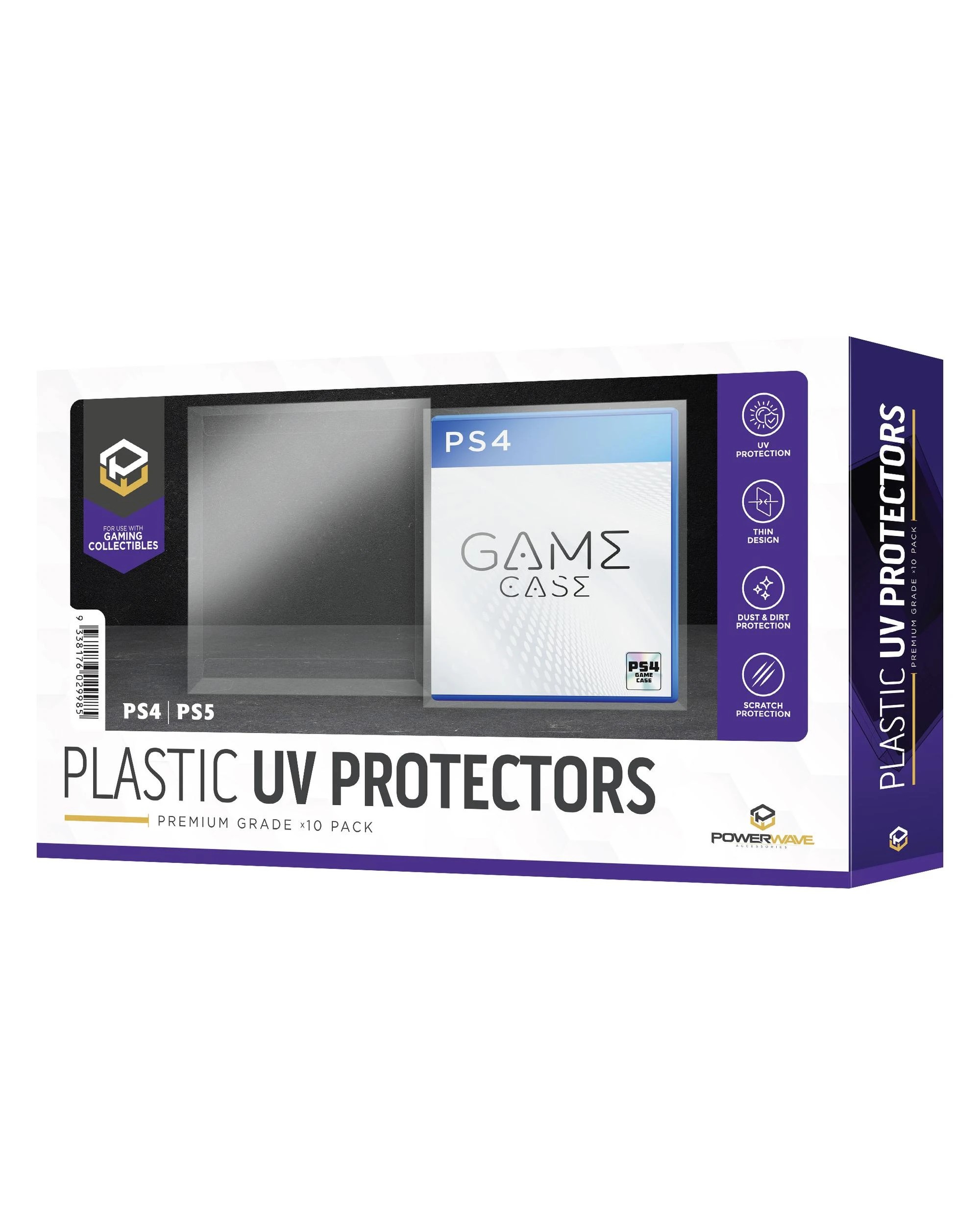 1 Powerwave PS4 and PS5 Game Case 0.5mm Plastic UV Protector 10 Pack, 1 of 1