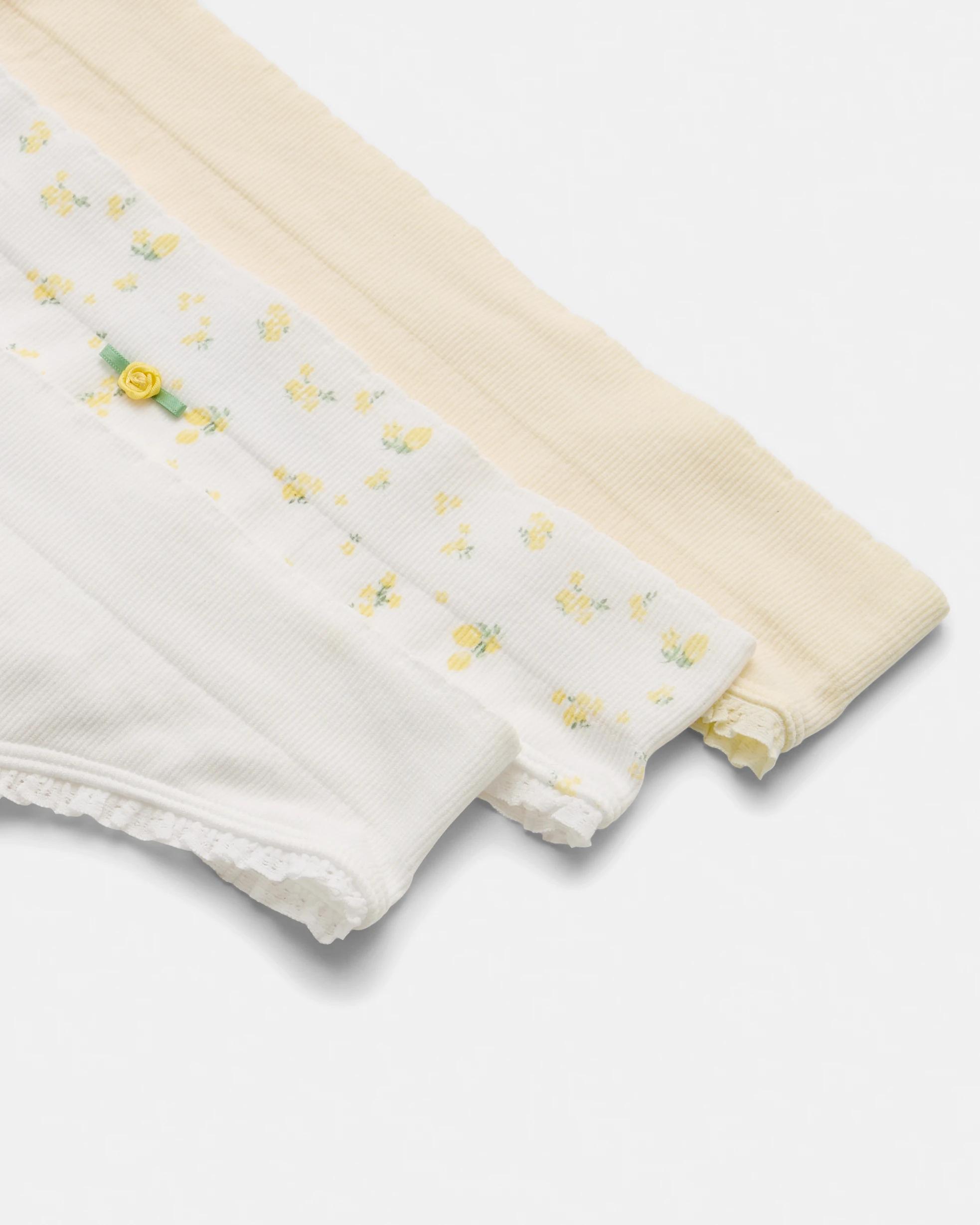 3 3 Pack Seamfree Rib G-String Briefs Lemoncello, 3 of 10