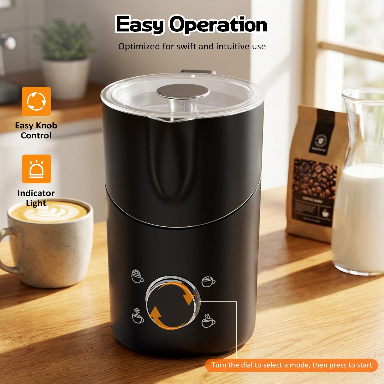 2 Advwin Electric Milk Frother, 4-IN-1 Milk Foam Frother & Warmer with 600ml Milk Jug, 2 of 7