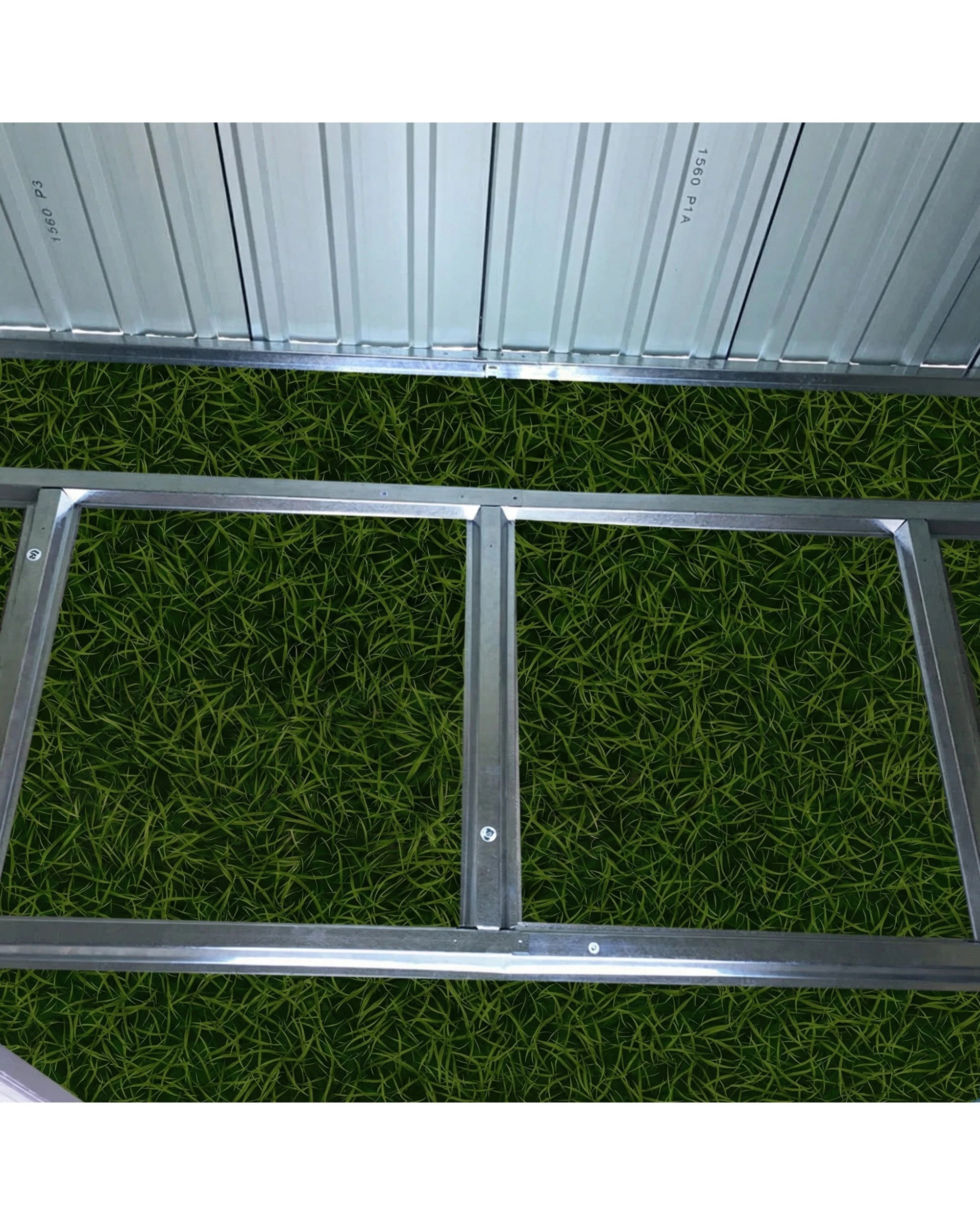 3 Wallaroo 4ft x 8ft Garden Sheds Tool Storage Outdoor Workshop Shelter Flat Roof with Base - Grey, 3 of 9