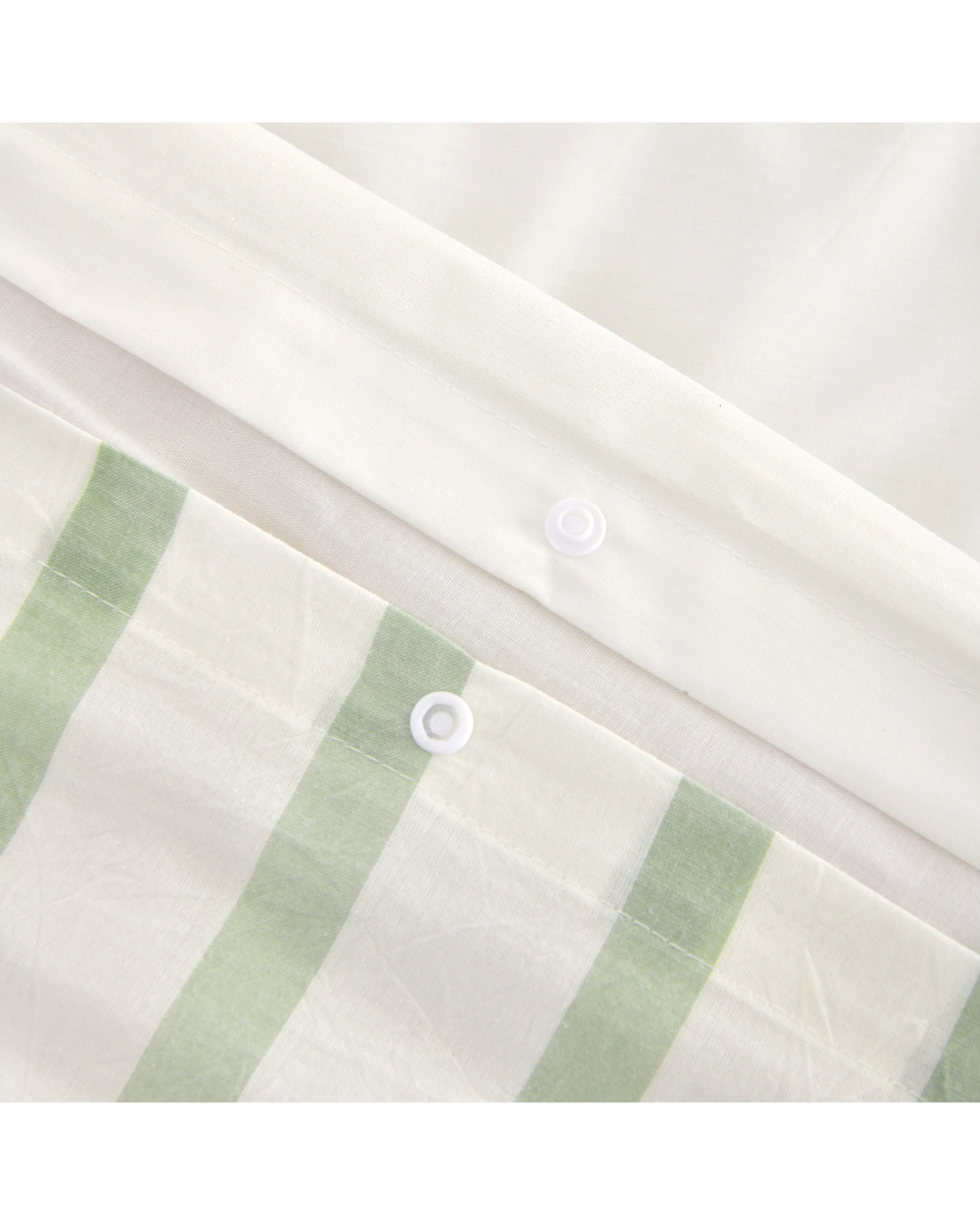 4 Dreamaker Bask Yarn Dyed Washed Cotton Striped Quilt Cover Set - Single Bed - Sage, 4 of 7
