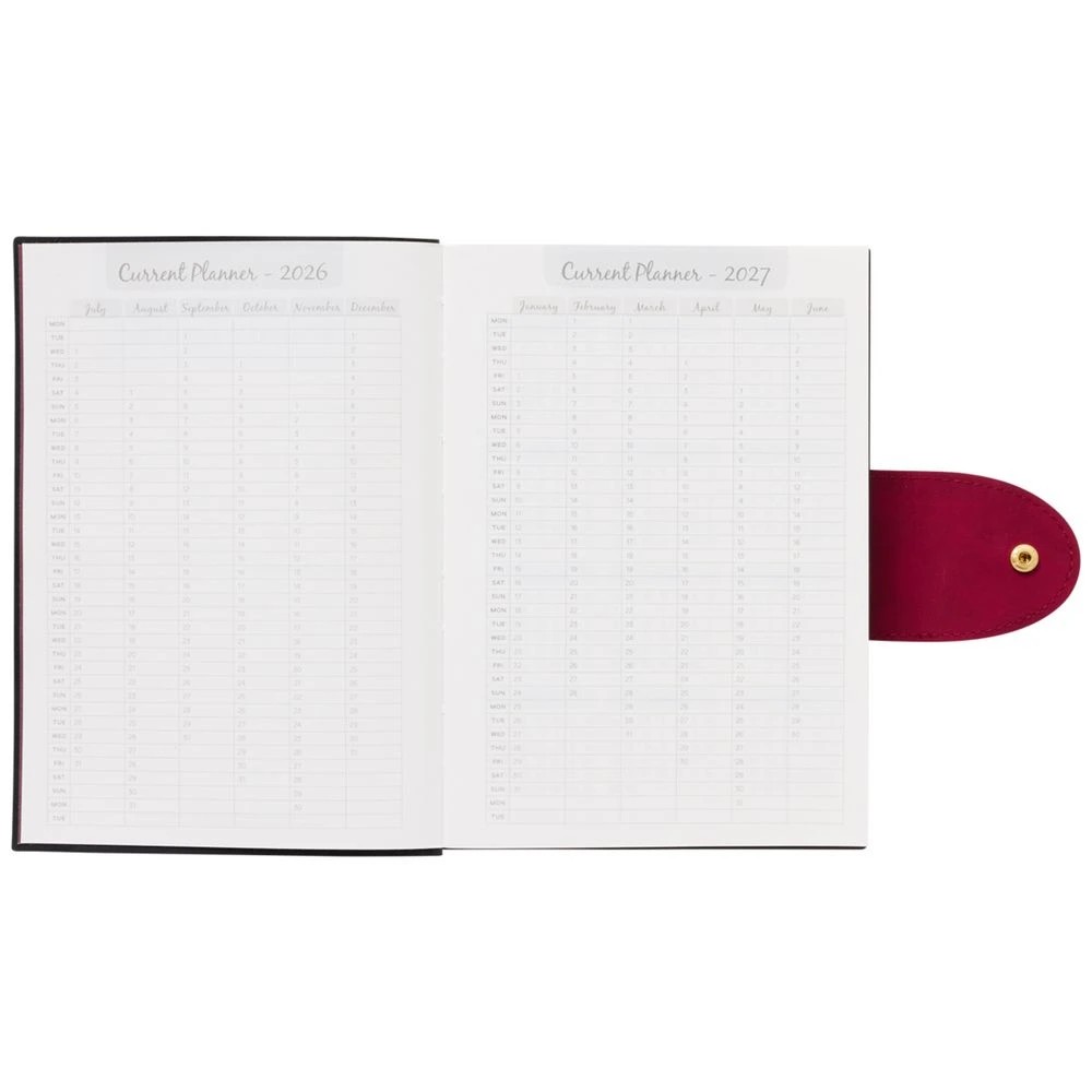 3 Otto A5 Day To Page Suede Diary FY26/27 Burgundy, 3 of 7