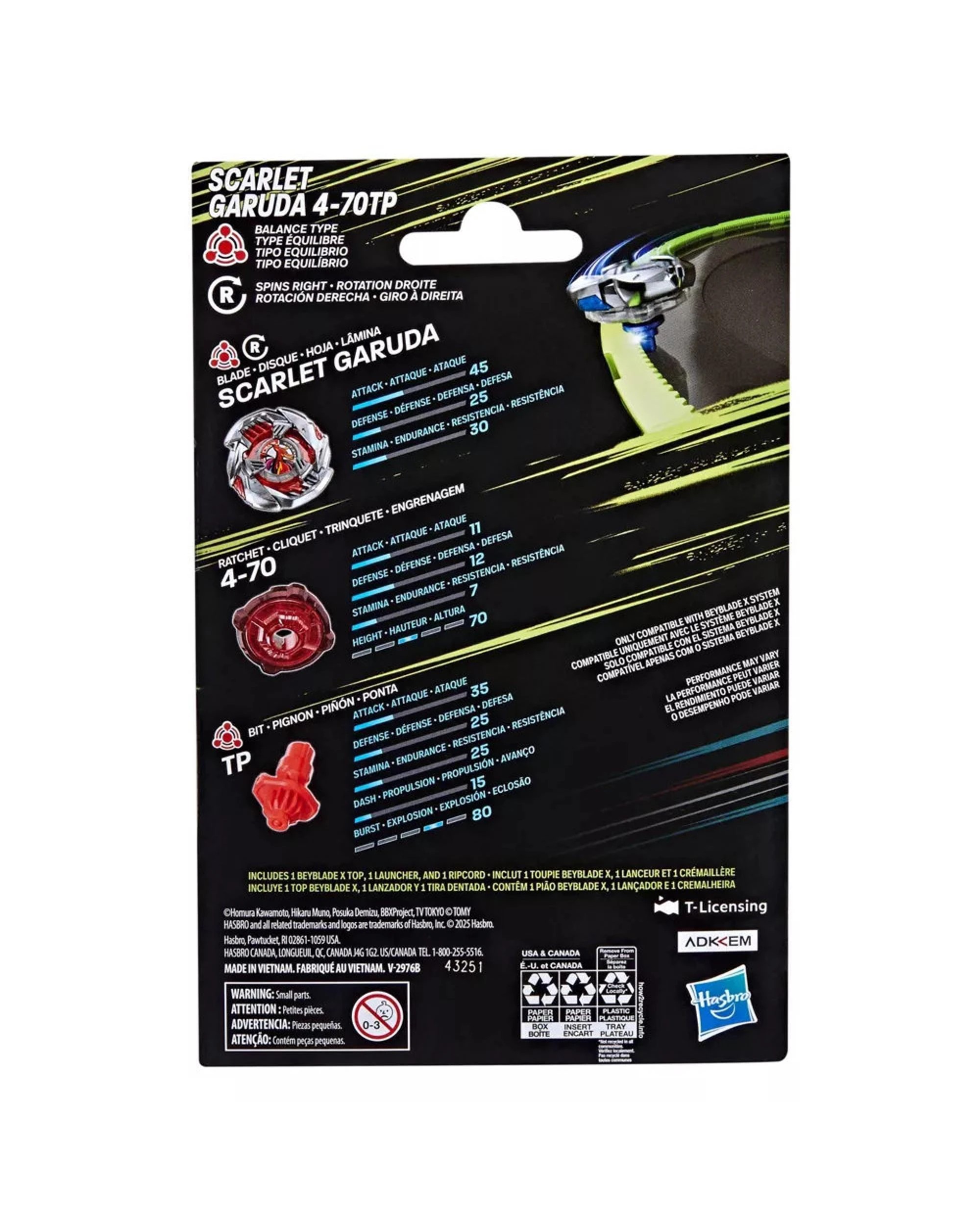 4 Beyblade X Scarlet Garuda 4-70TP BX Starter Pack, 4 of 6