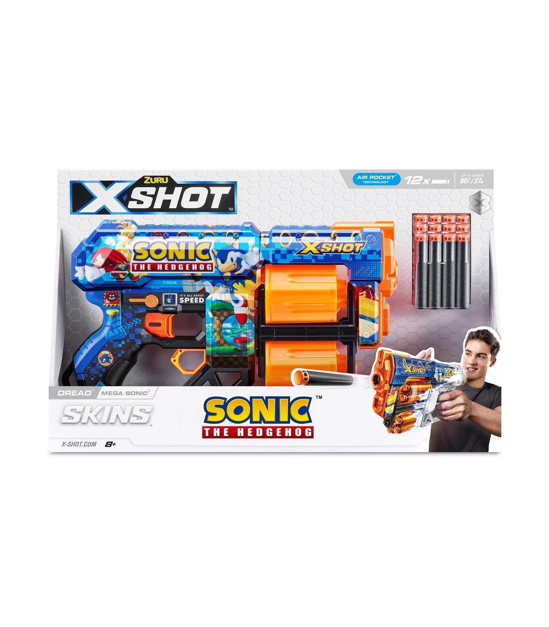 9 XSHOT Skins Sonic Dread Blaster (12 Darts) - Blue, 9 of 10