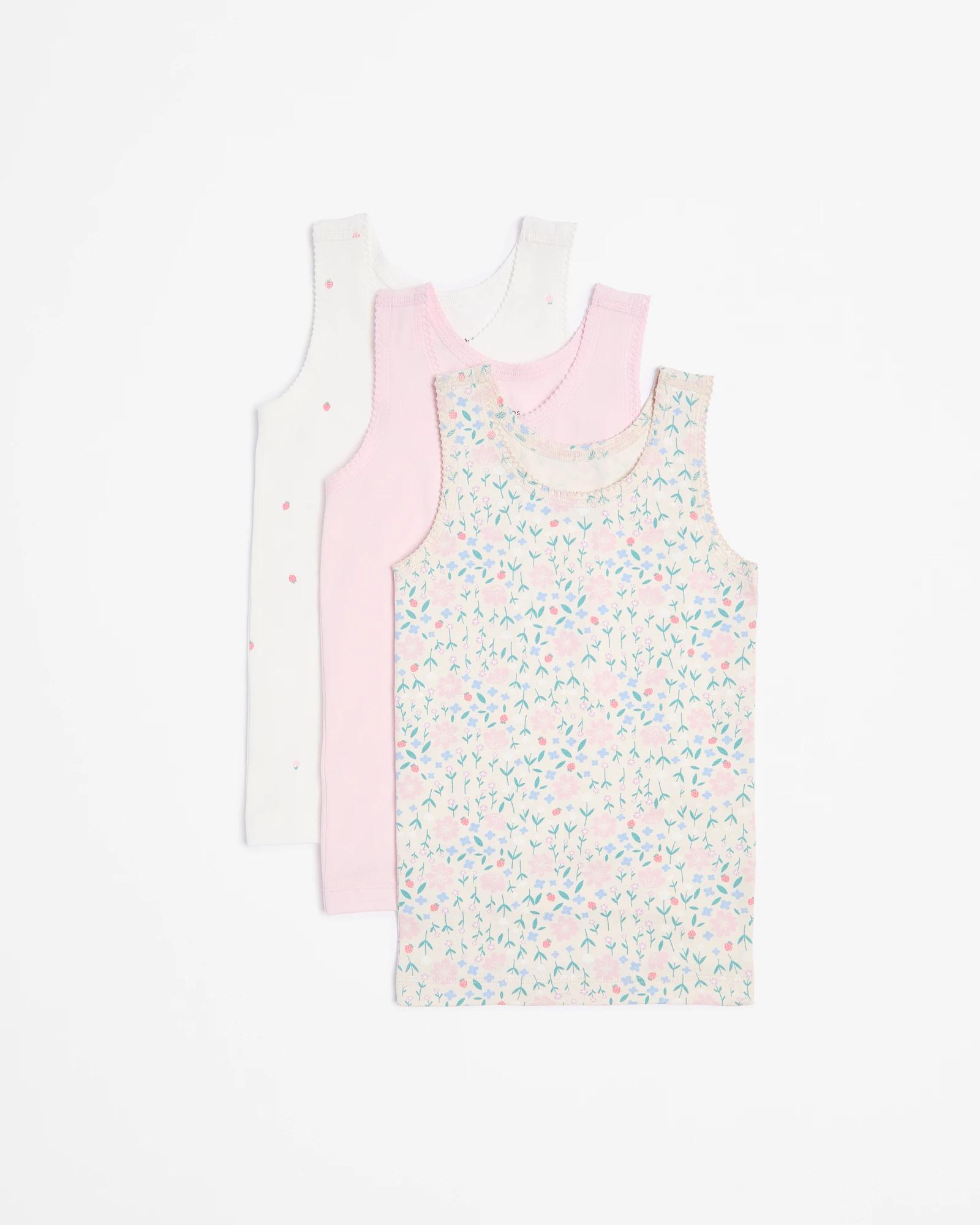 1 Younger Kids Girls Singlet 3 Pack - Maxx DITSY FLORAL/PINK, 1 of 5