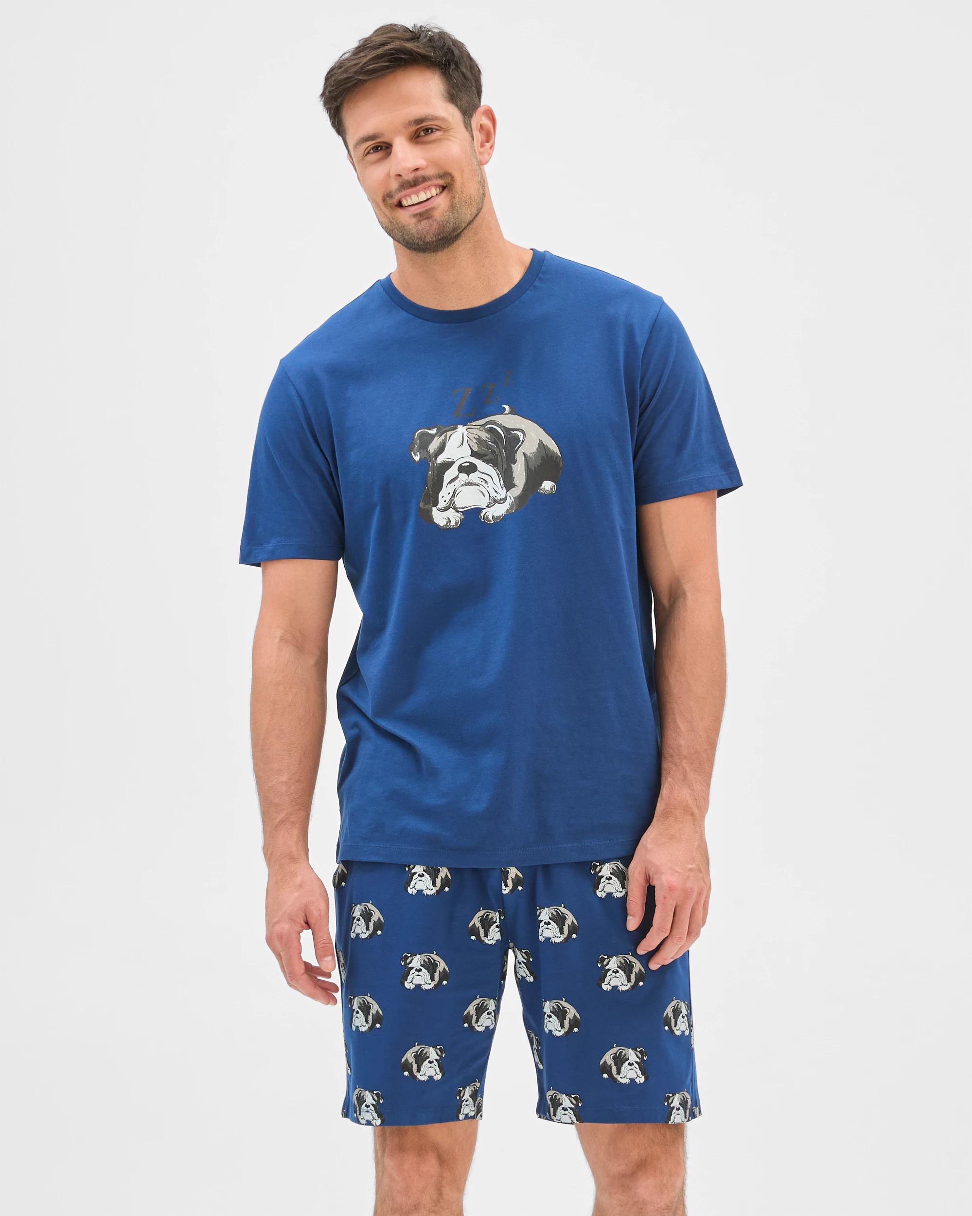 2 Maxx Australian Cotton Knit Jersey Sleep Shorts BLUE BULLDOG, 2 of 6