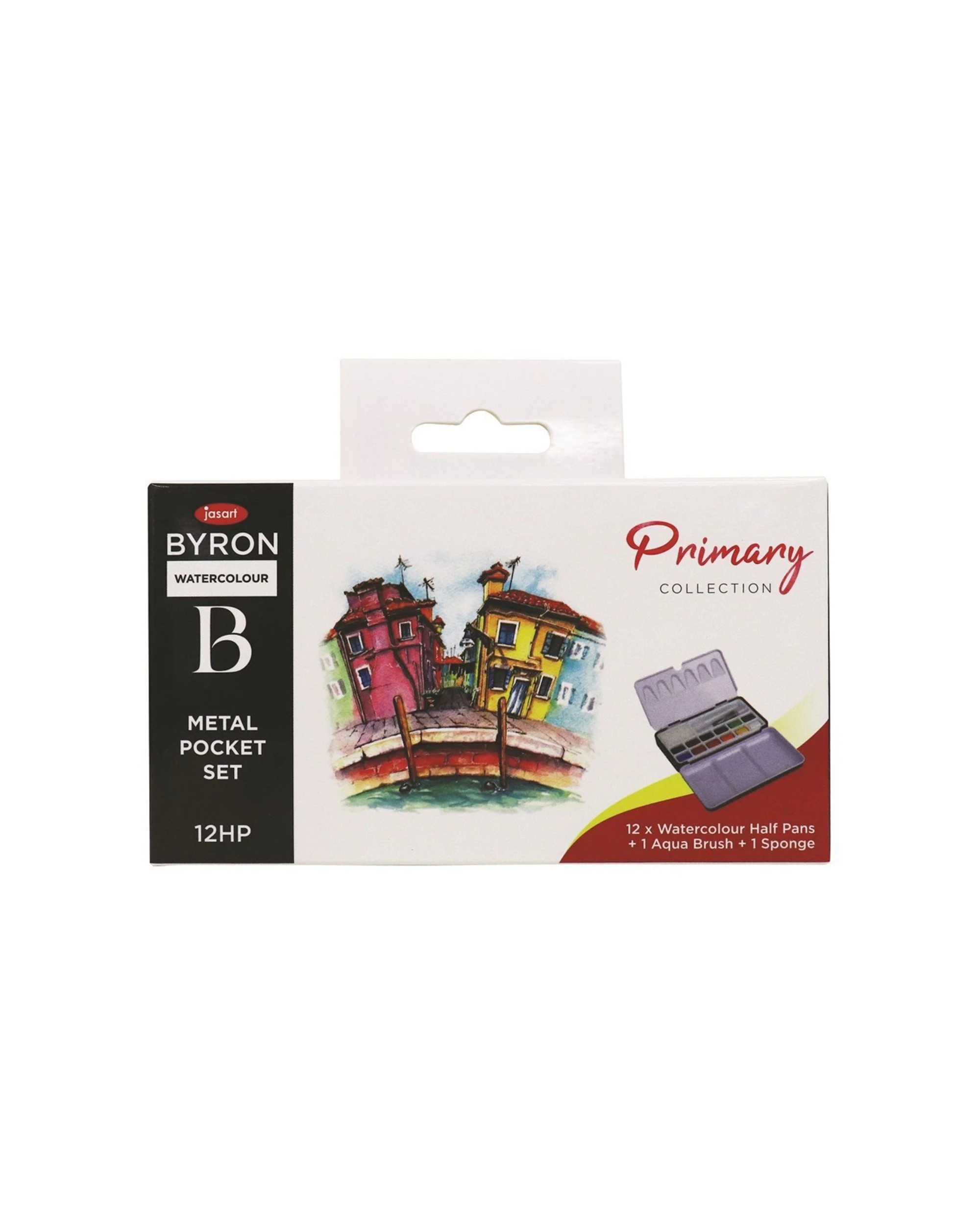 1 Jasart Byron 12 Colour Pocket Watercolour With Brush Set Primary - Multi, 1 of 2