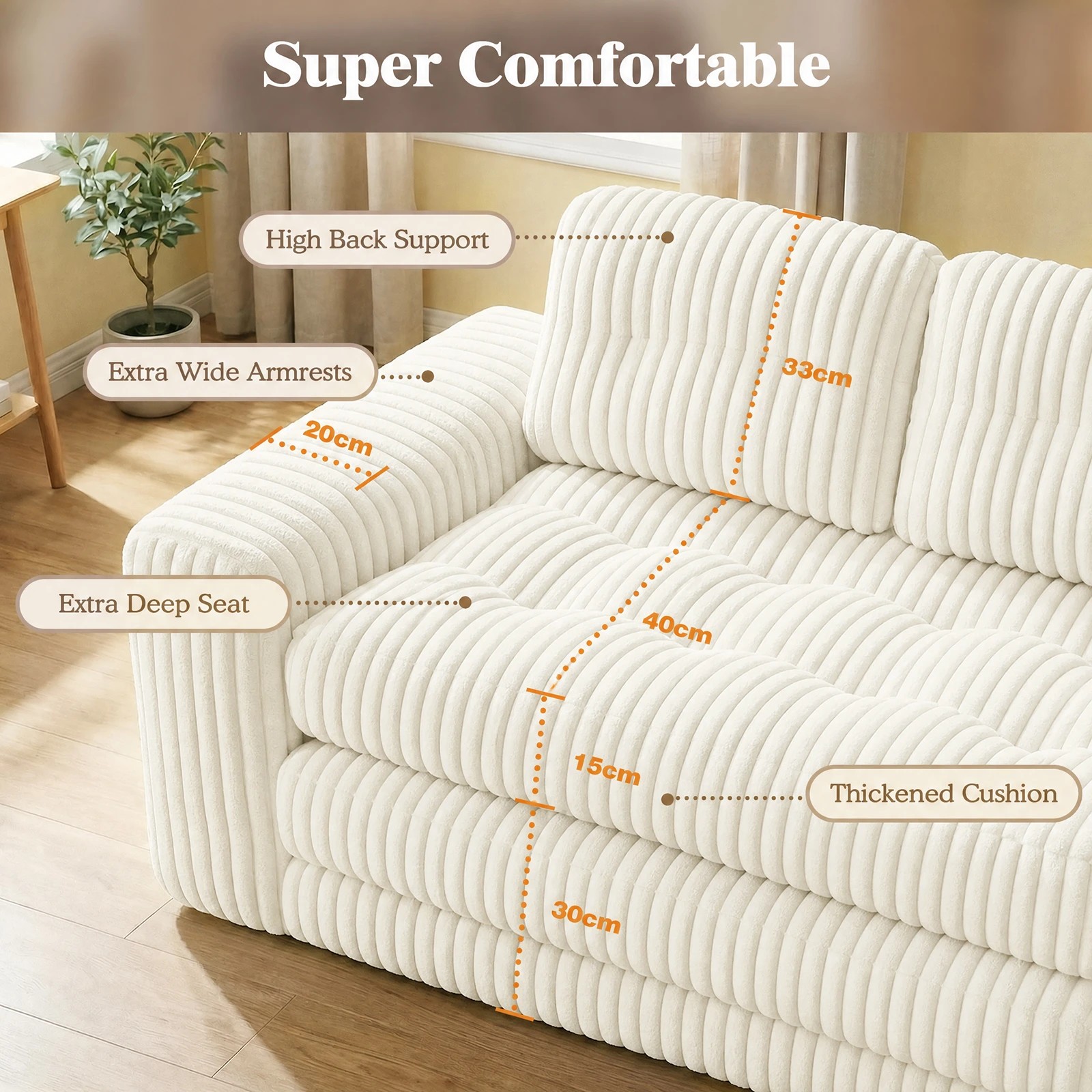 7 Advwin Folding Sofa Bed 2 in 1 Convertible Floor Loveseat Sofa - Beige, 7 of 8