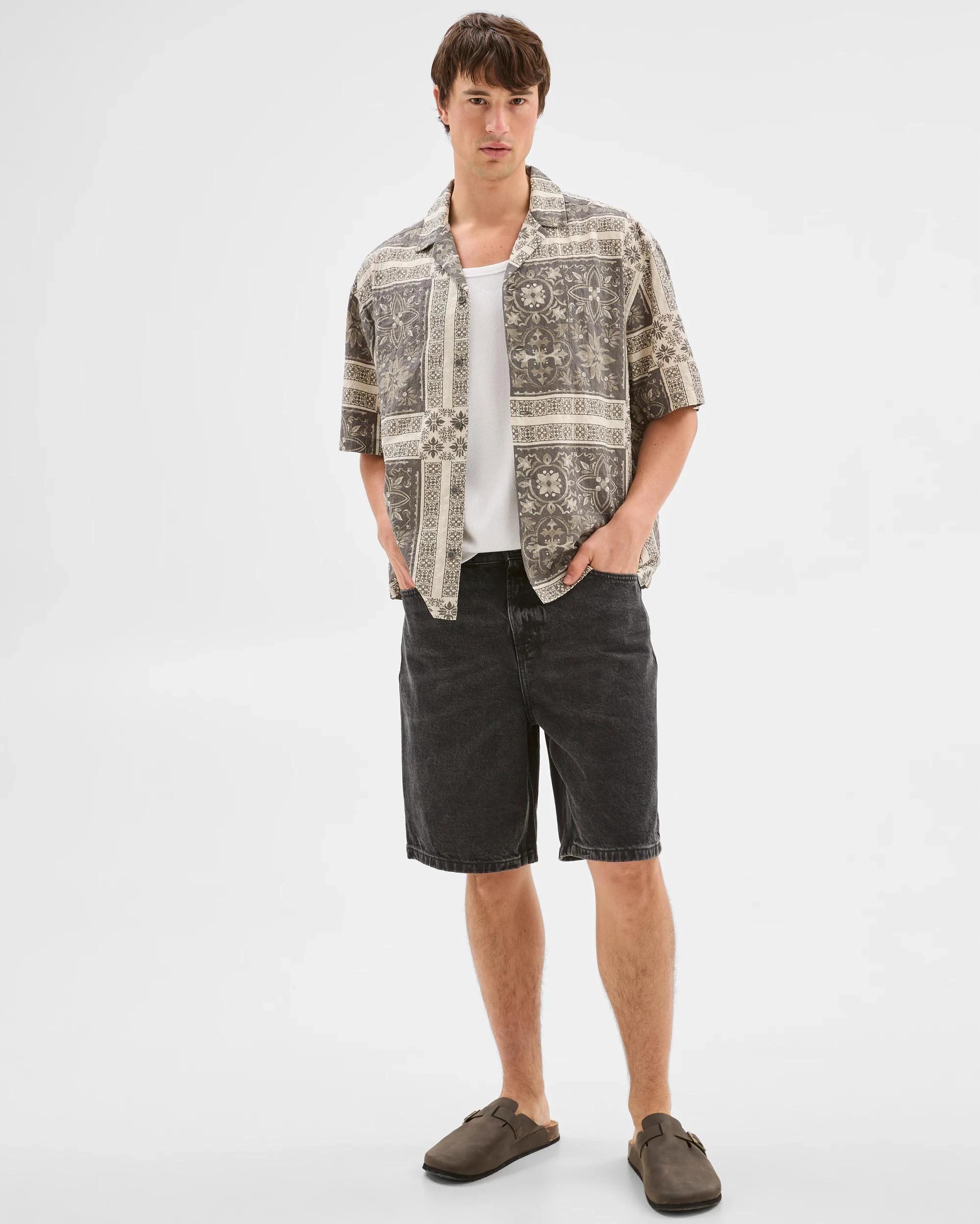 3 Commons Australian Cotton Short Sleeve Shirt BANDANA WHITE, 3 of 6