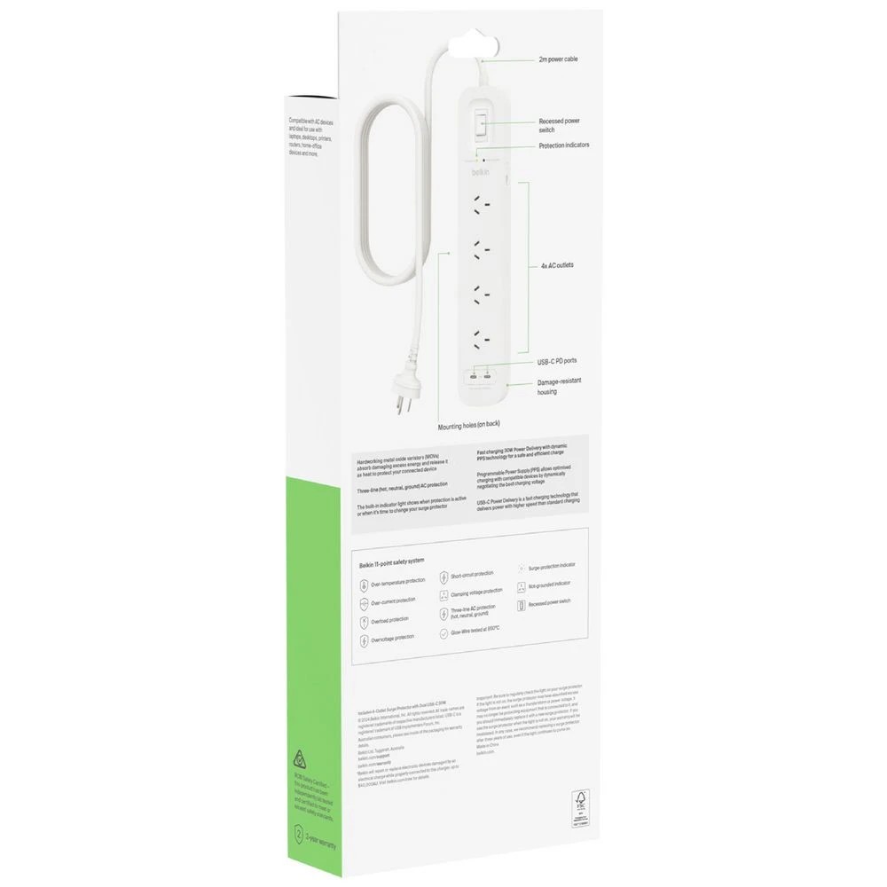 5 Belkin Connect 4-Outlet 2 USB Surge Protector, 5 of 9