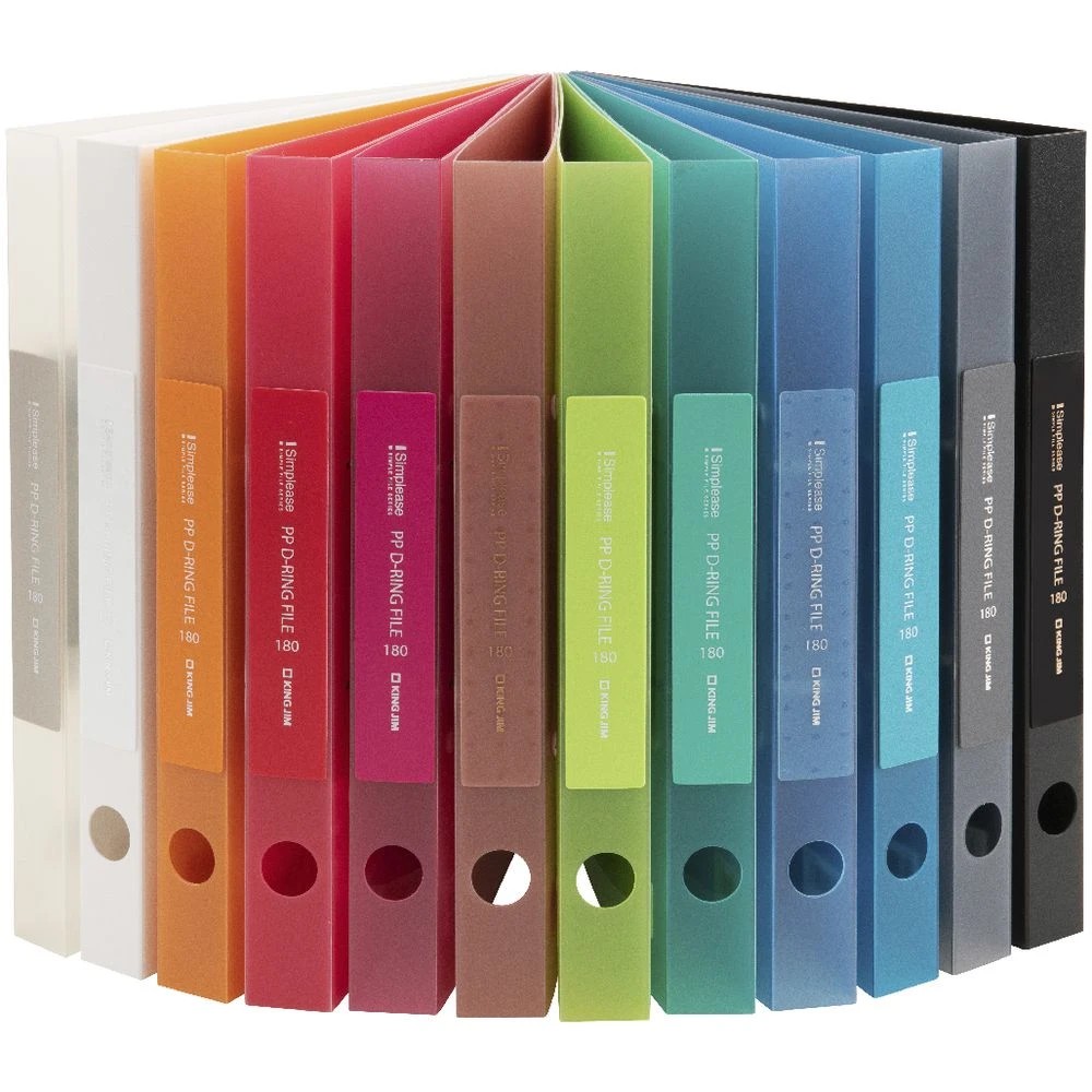 4 King Jim A4 2 D-Ring Simplease Binder 20mm Grey, 4 of 4