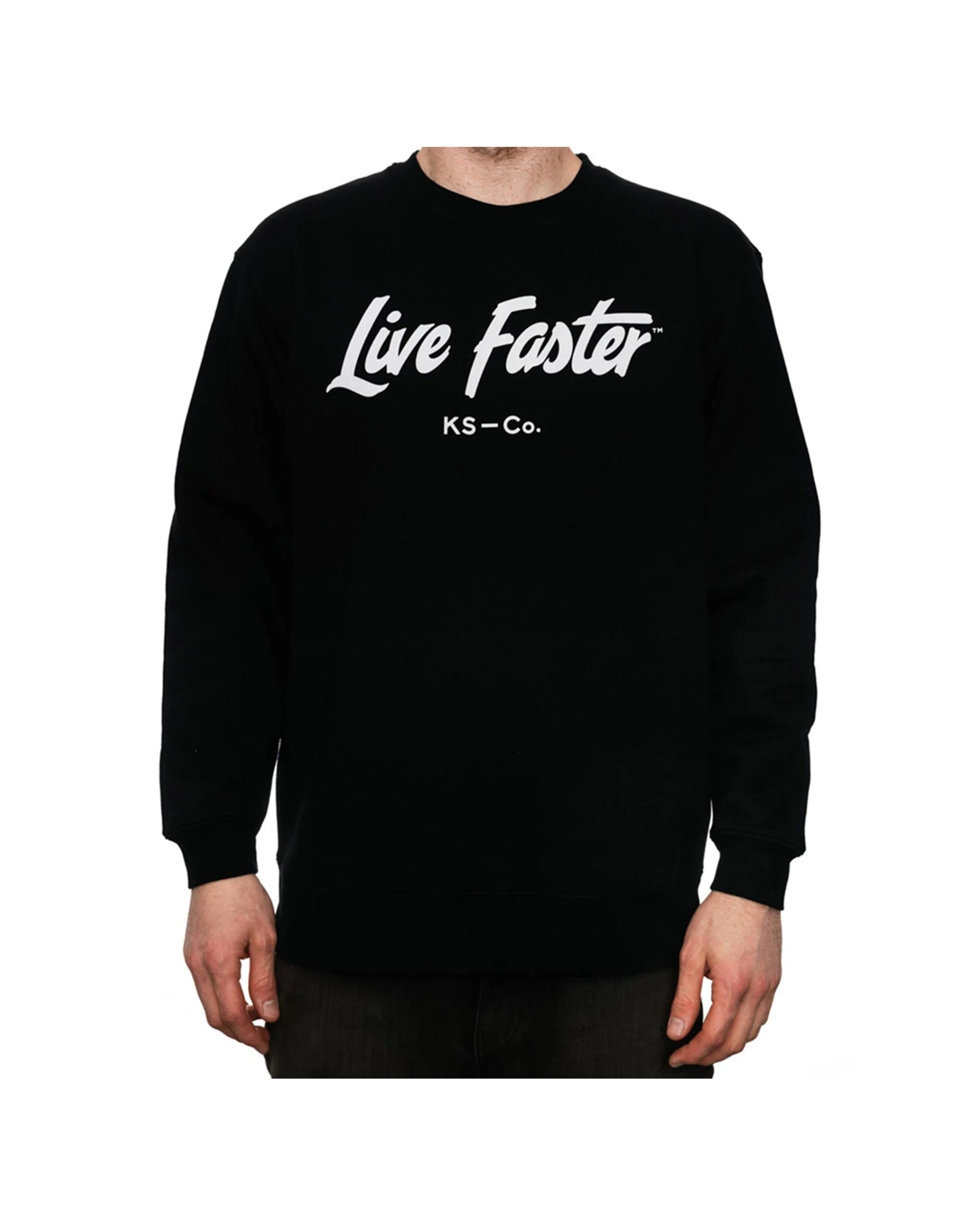 1 Killer Speed Co. Men Live Faster Crew Neck Regular Fit Jumper Comfortable Wear BLACK, 1 of 2
