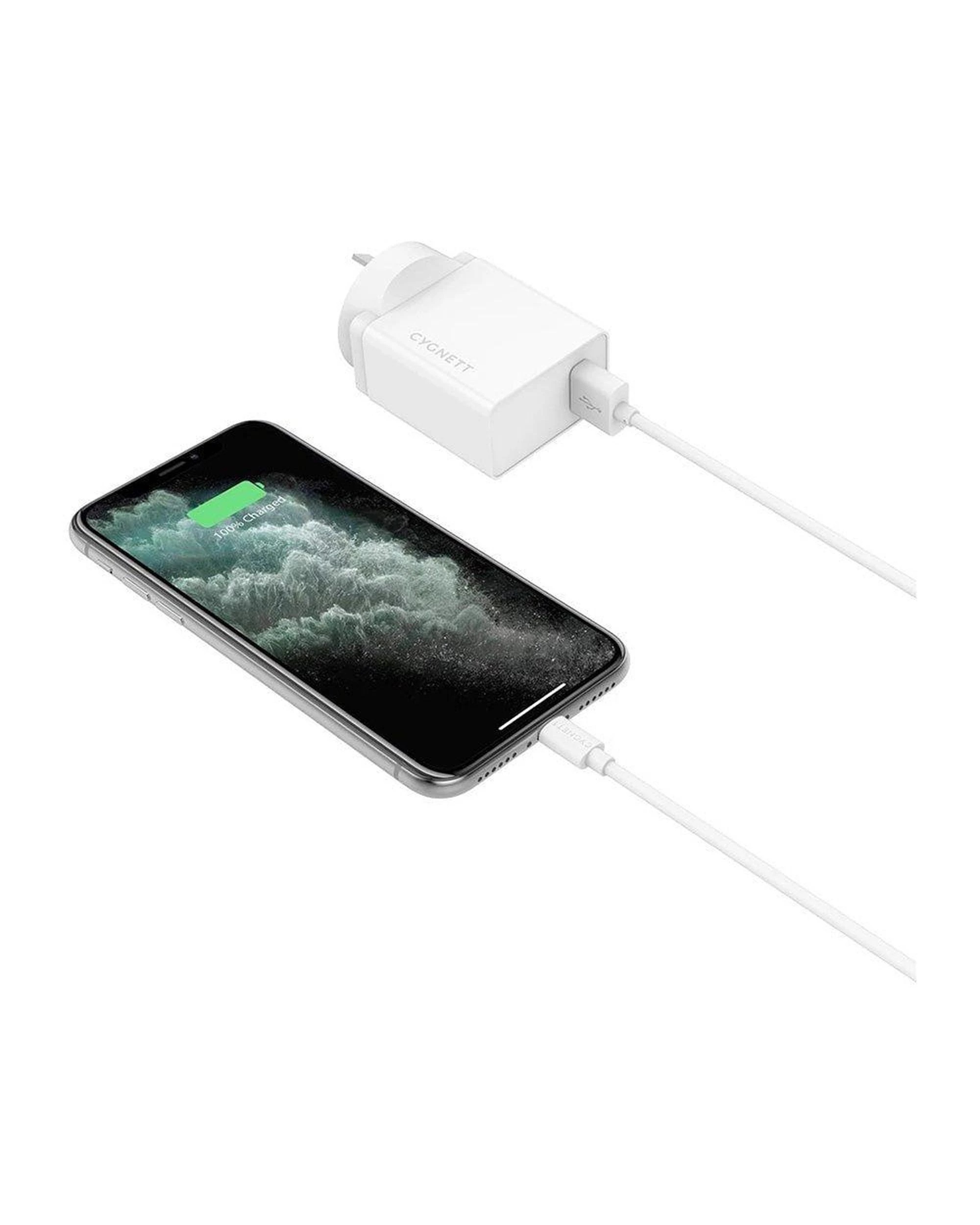 3 Cygnett CY3084POPLU PowerPlus 12W Wall Charger with Lightning to USB-A Cable, White - White, 3 of 6