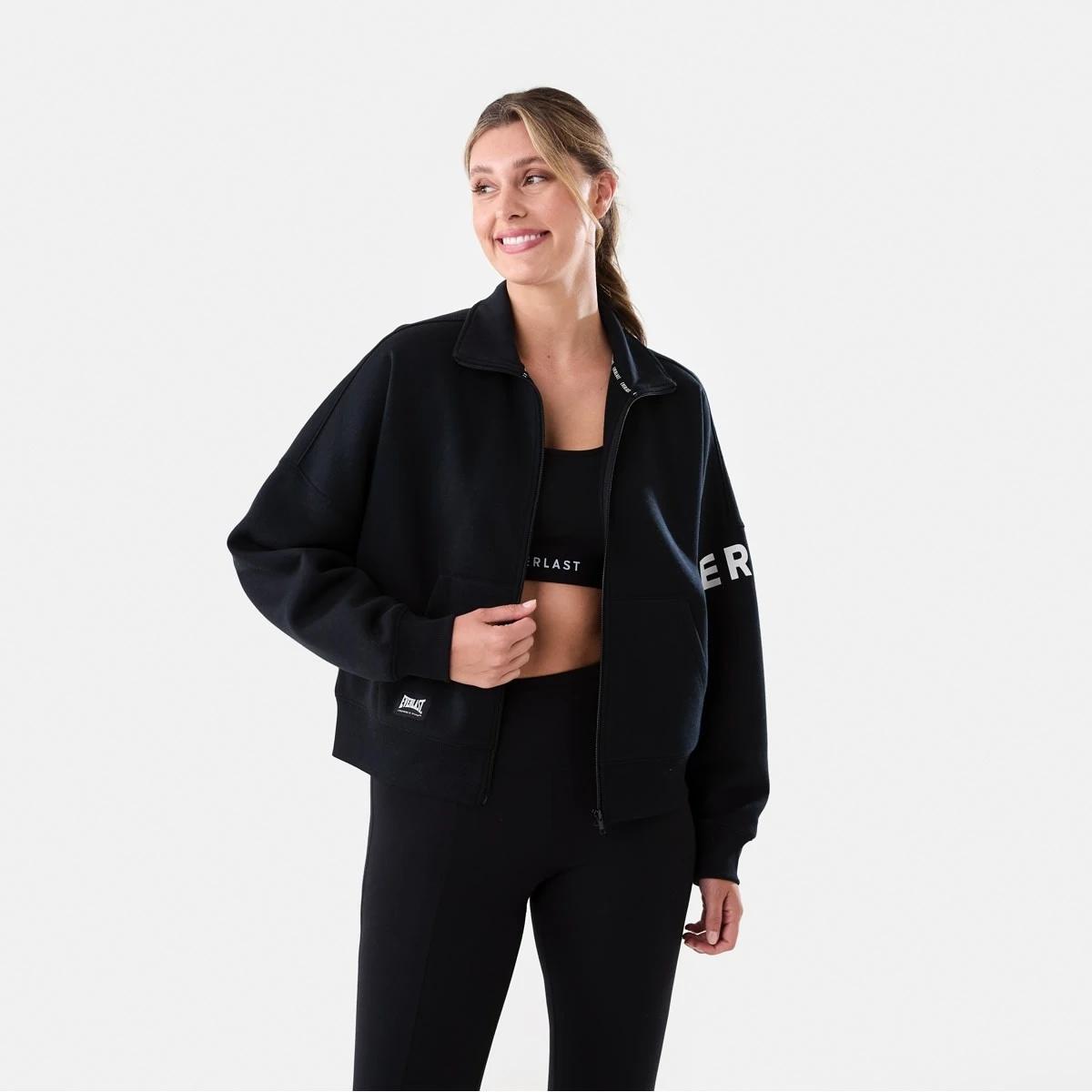1 Everlast Womens Zip Through Sweatshirt Black, 1 of 8