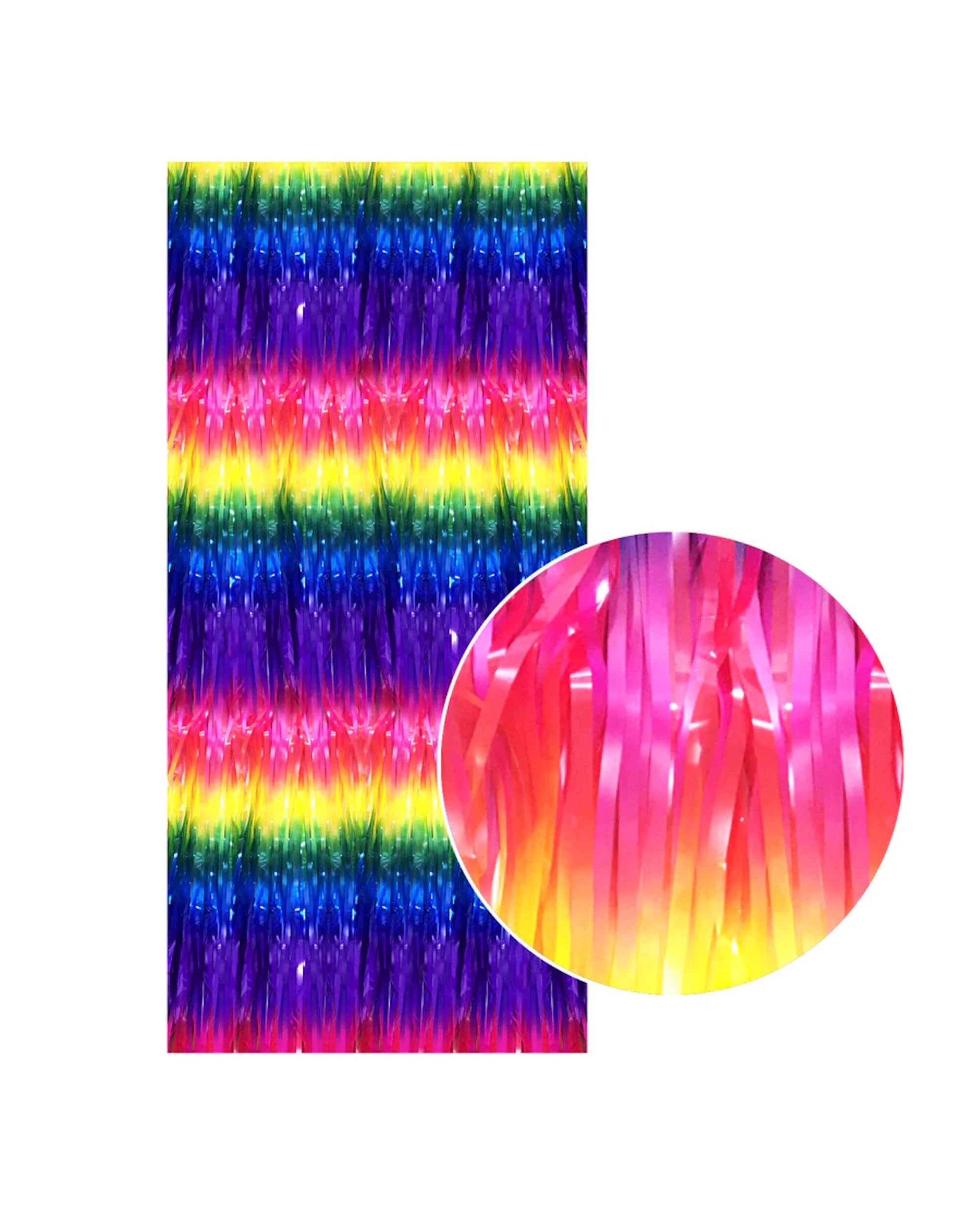 1 Partyrama Rainbow Backdrop Curtain 100cm x 200cm - Multi, 1 of 1