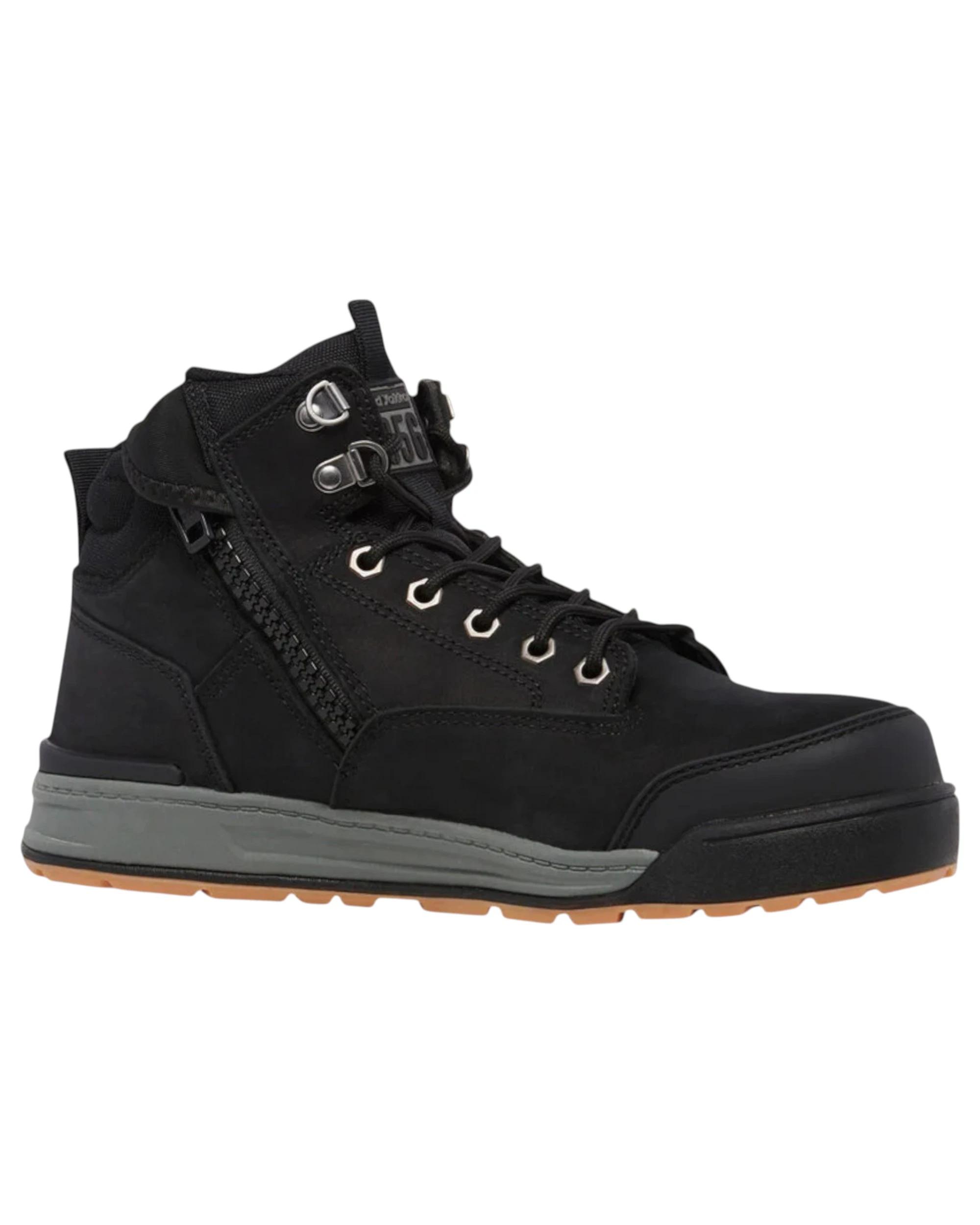 4 Hard Yakka Mens 3056 Lace Boots Zip Steel Top Cap Industrial Boot BLACK, 4 of 7