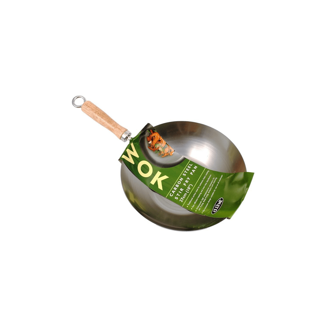 1 D.line Carbon Steel Stir-fry Wok 27cm Wooden Handle Induction Compatible
 - Silver, 1 of 1