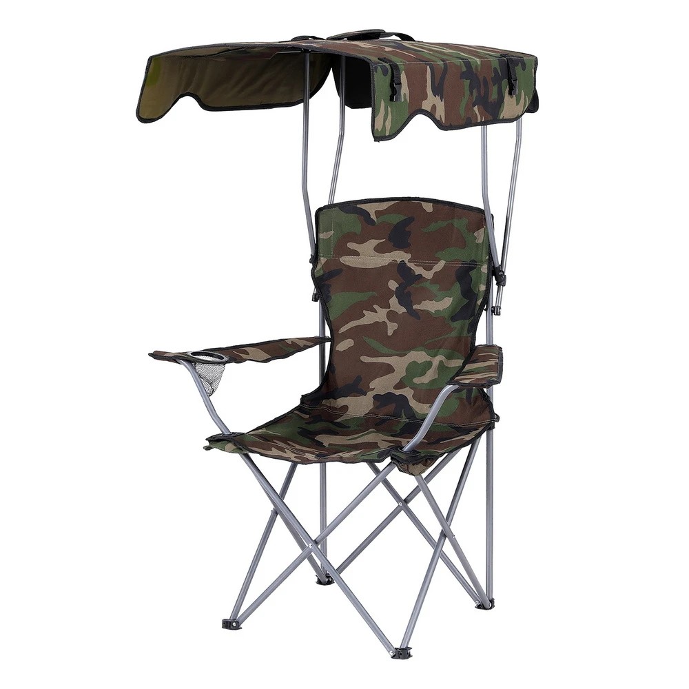 1 Weisshorn Camping Chair With Canopy Folding Outdoor Portable Seat Lightweight - Multi, 1 of 7