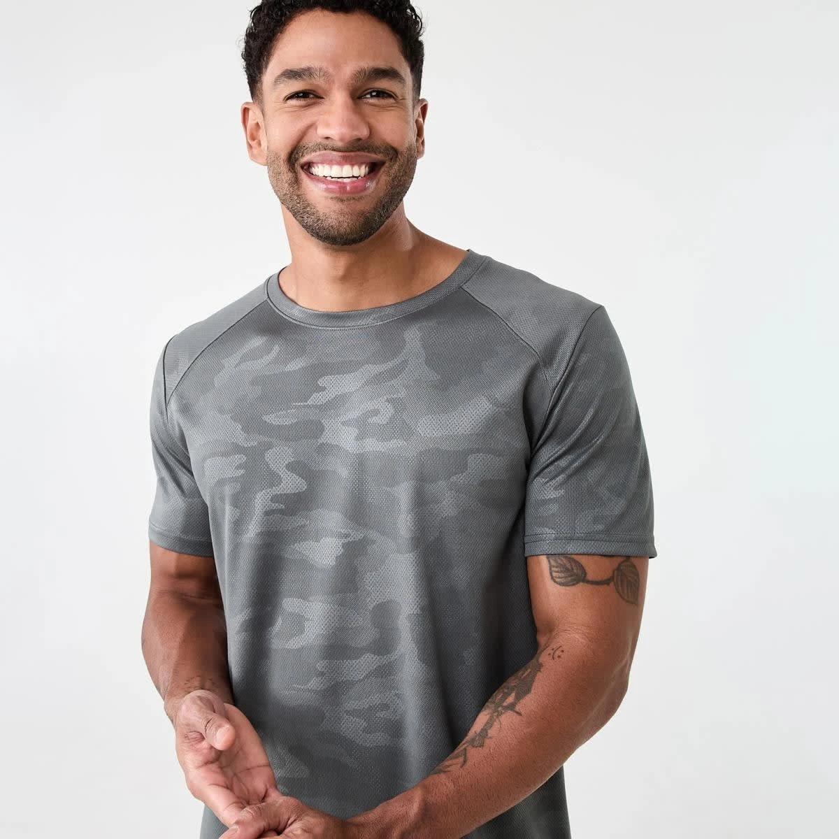4 Active Mens Printed T-shirt EMBOSSED CAMO QUIET SHADE, 4 of 6