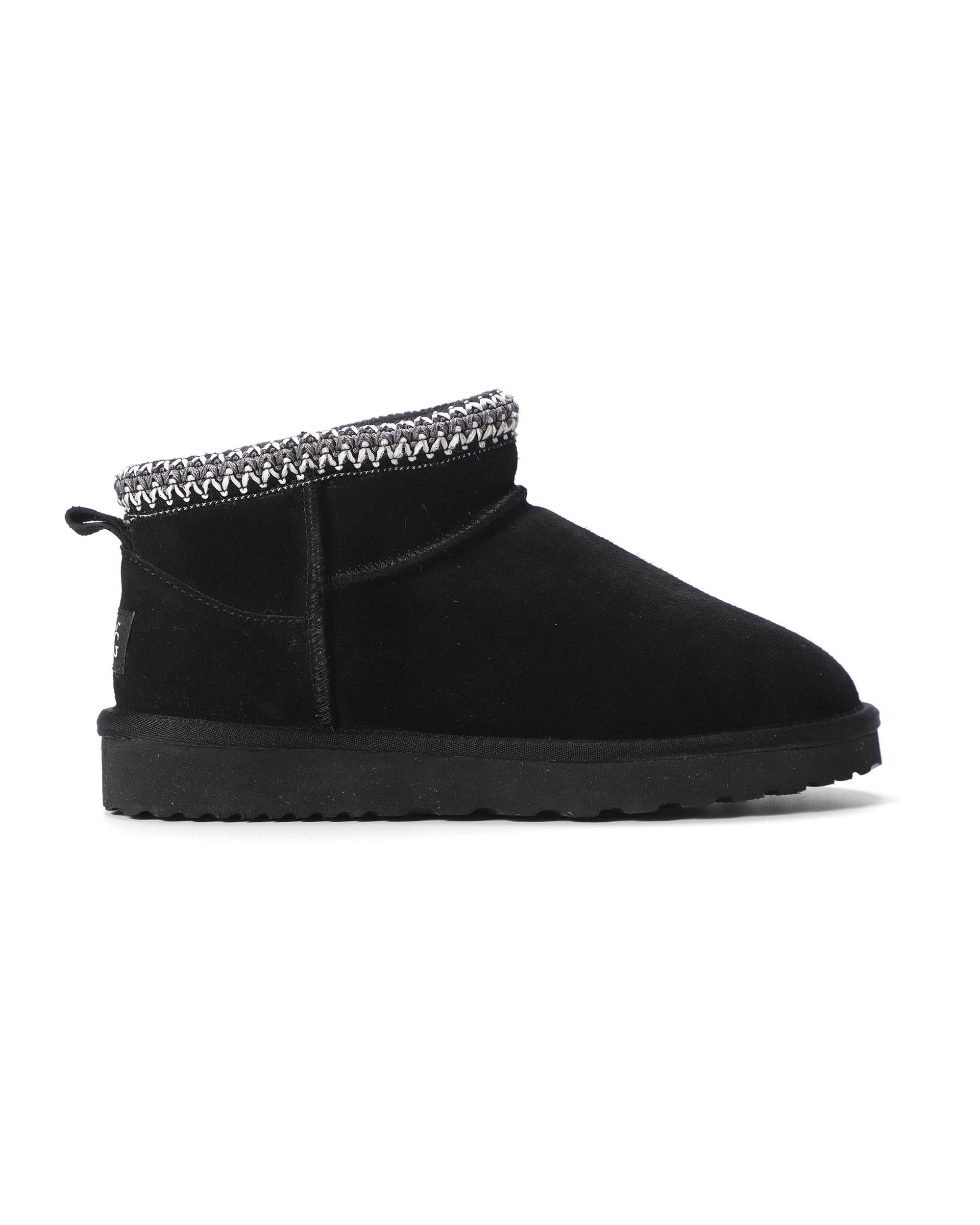 4 AUS WOOLI Altona Sheepskin Ankle Braid UGG Boots BLACK, 4 of 6